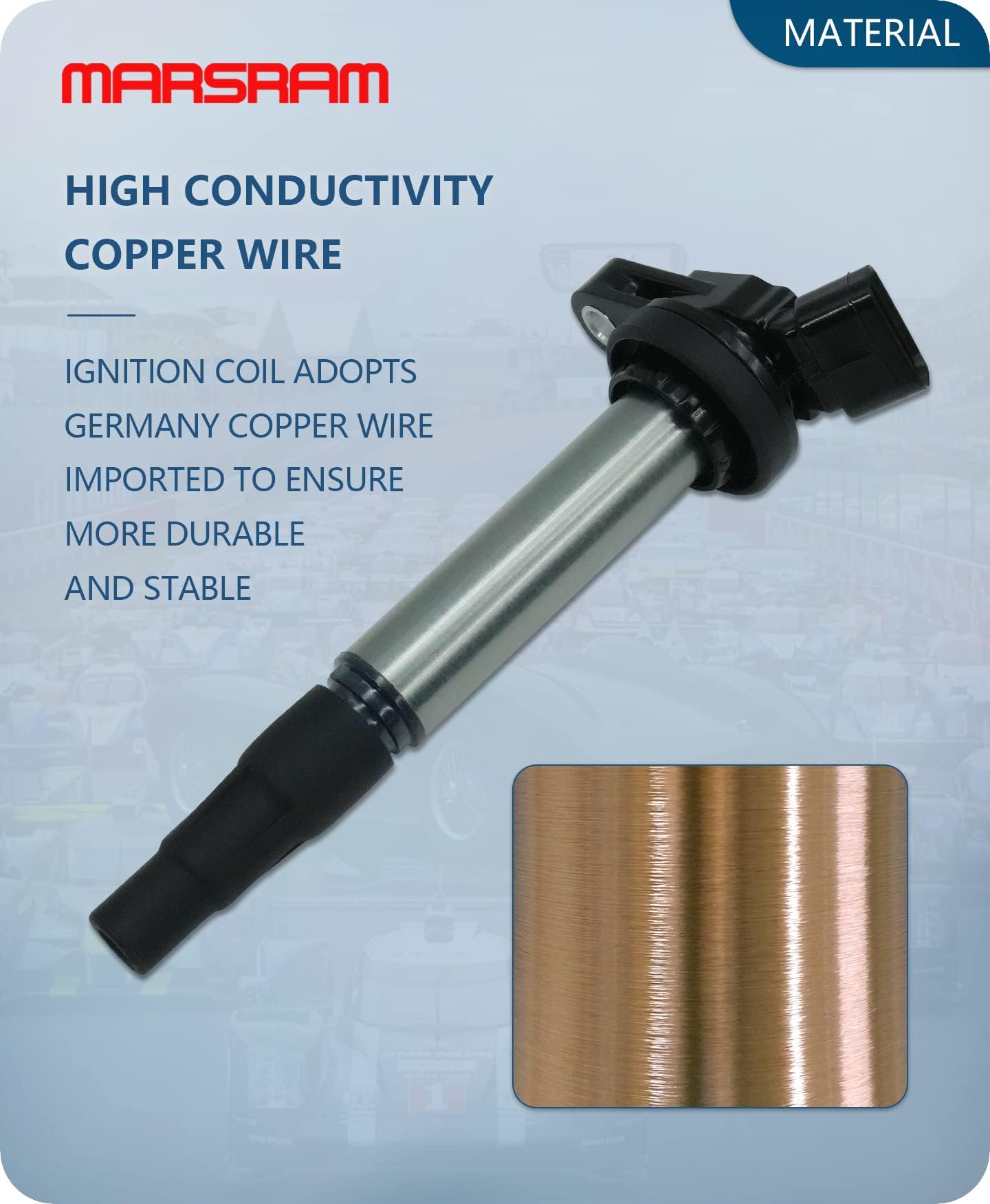 Marsram Ignition Coil Pack UF596 & Double Iridium Spark Plug 4912 for 2009 2010 2011 Toyota Corolla Matrix Prius 2012 2013 2014