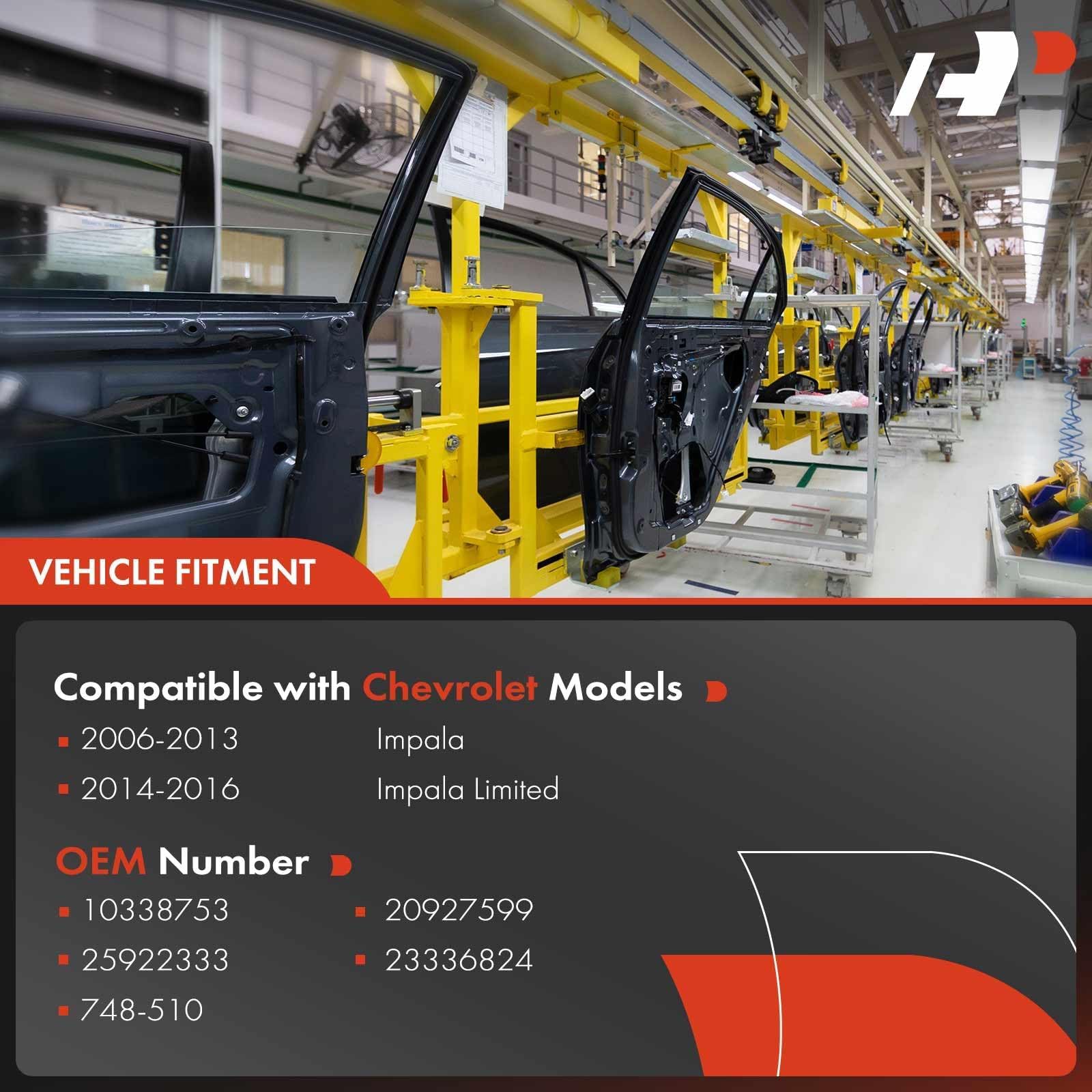 A-Premium Power Window Regulator With Motor Replacement For Chevrolet Impala 2006-2013 Impala Limited 2014-2016 Rear Left Driver