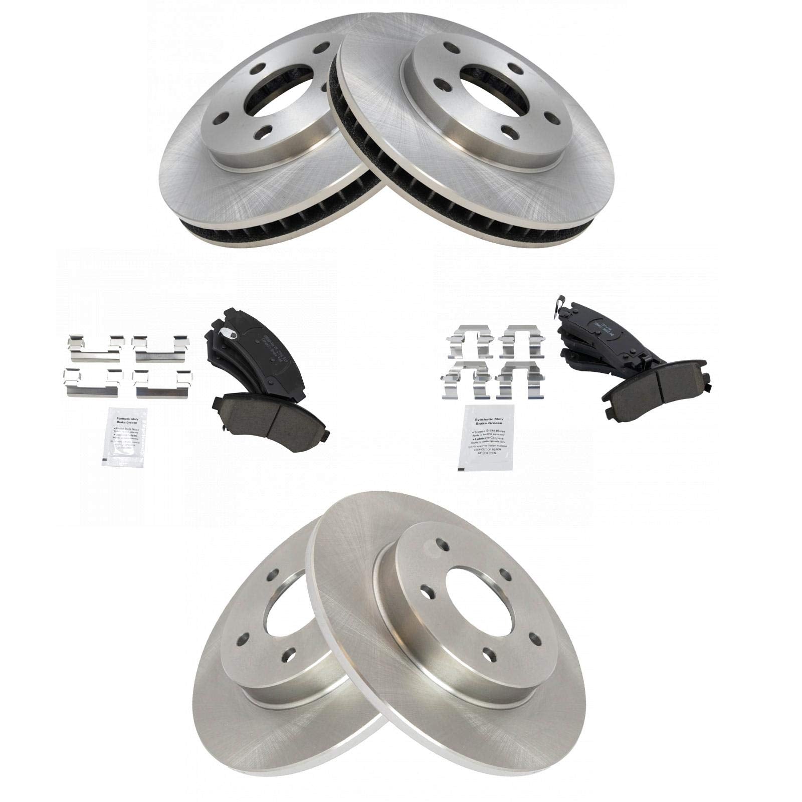 Trq Front And Rear Brake Pad & Rotor Kit Brake Pads Brake Rotor Ceramic Compatible With 2000-2005 Buick Lesabre 2004-2005 Pontia