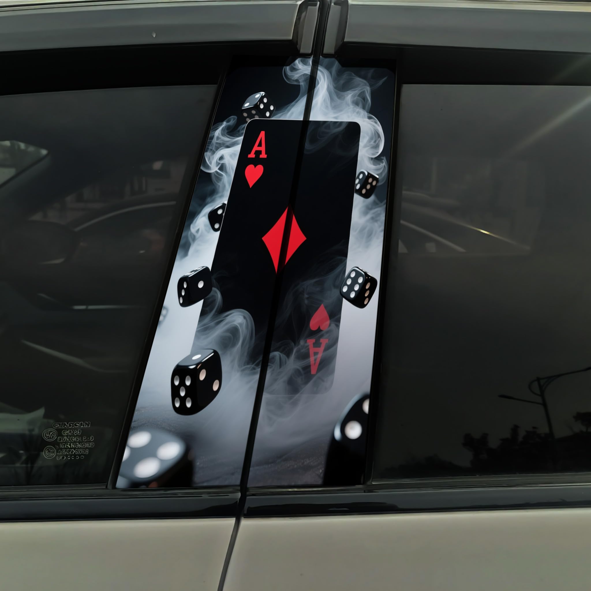 2PCS Car B-Pillar Stickers Decals Set Vinyl Auto Decal for SUVs/Trucks/Vans Waterproof Sun-Proof Scratch Cover (Red)