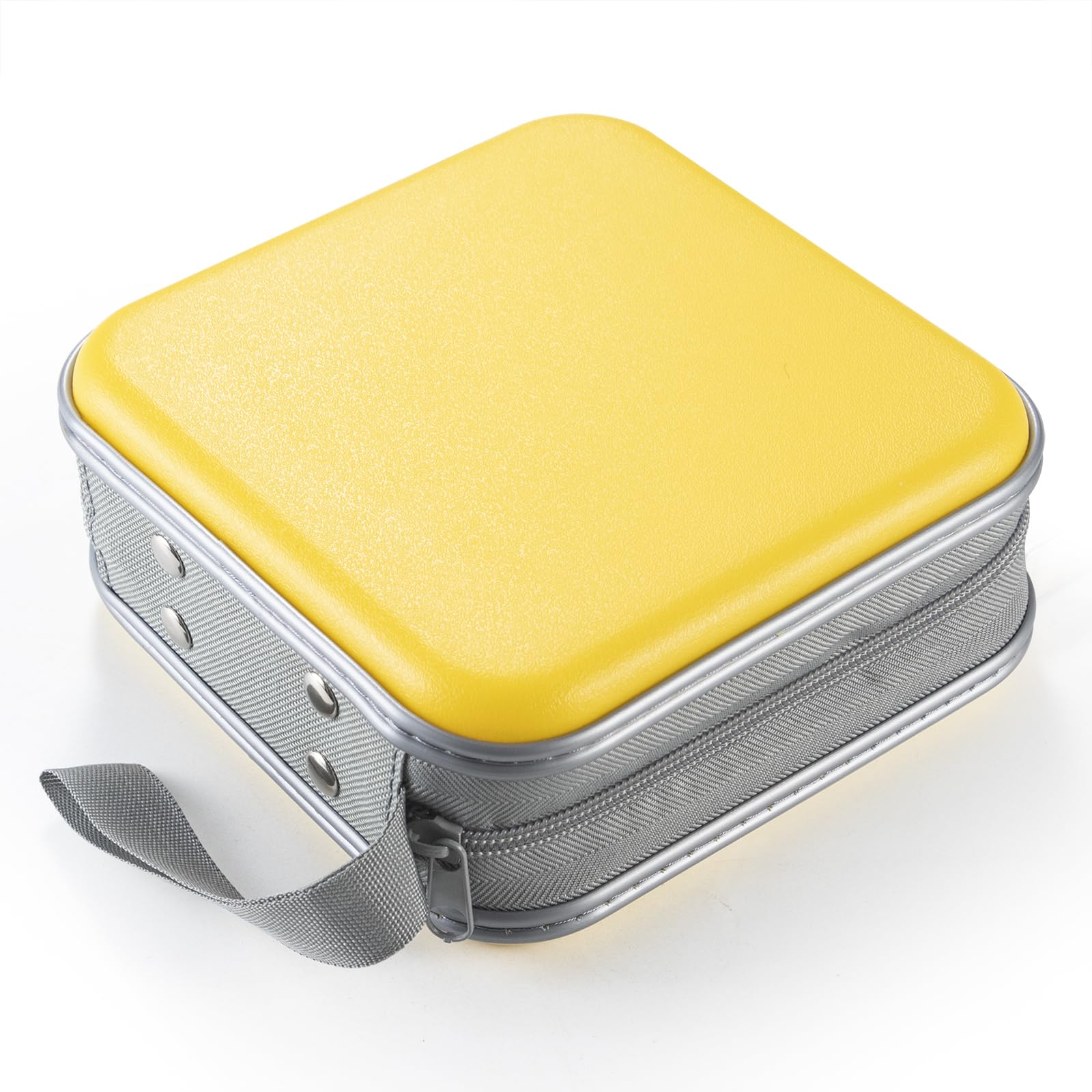 Uentip Car Cd Case, 48 Capacity, Yellow, Portable, Zipper, Disc Organizer