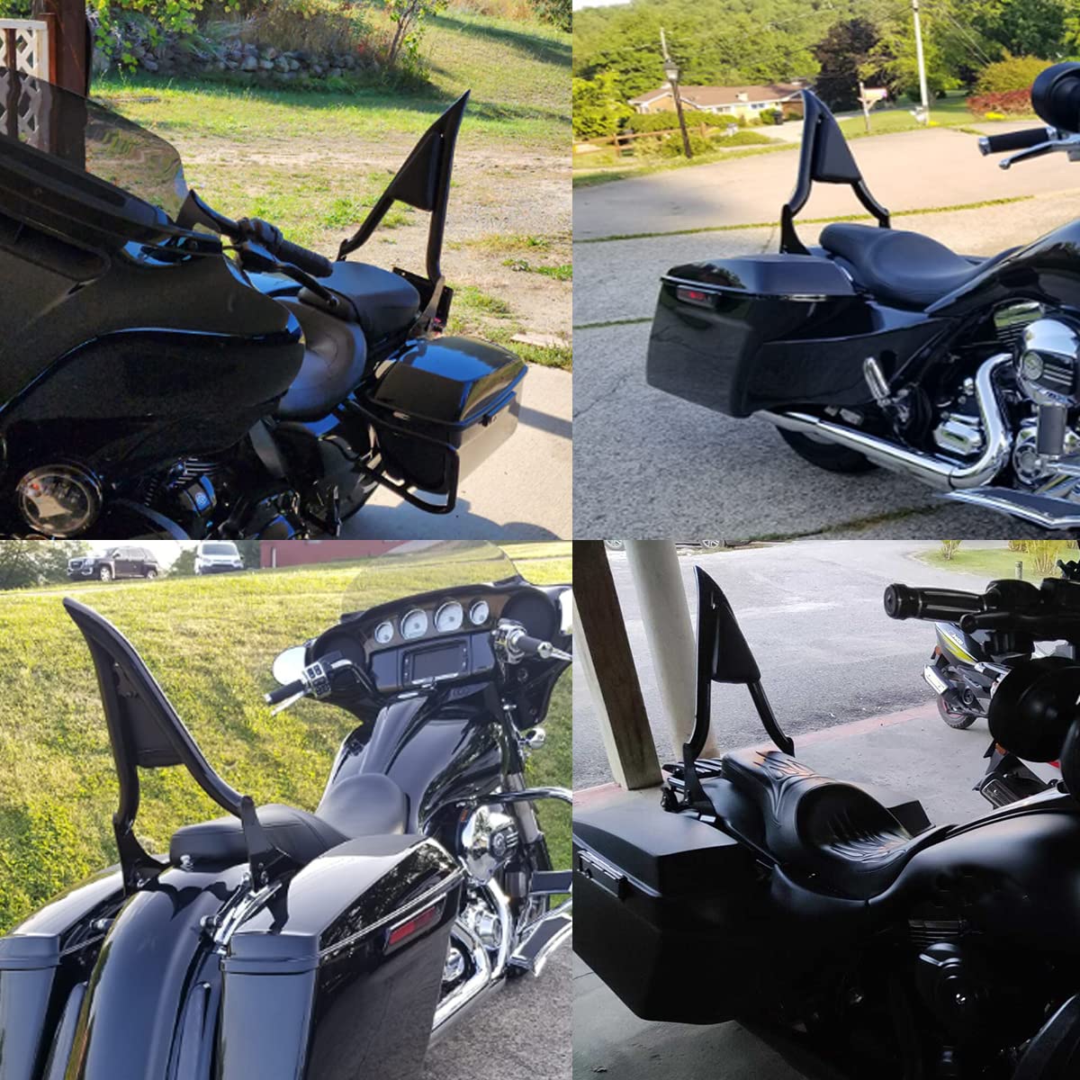 HDBUBALUS Motorcycle Sissy Bar Detachable Rear Passenger Backrest Fit for Harley Touring Road King Road Glide Street Glide 2009-