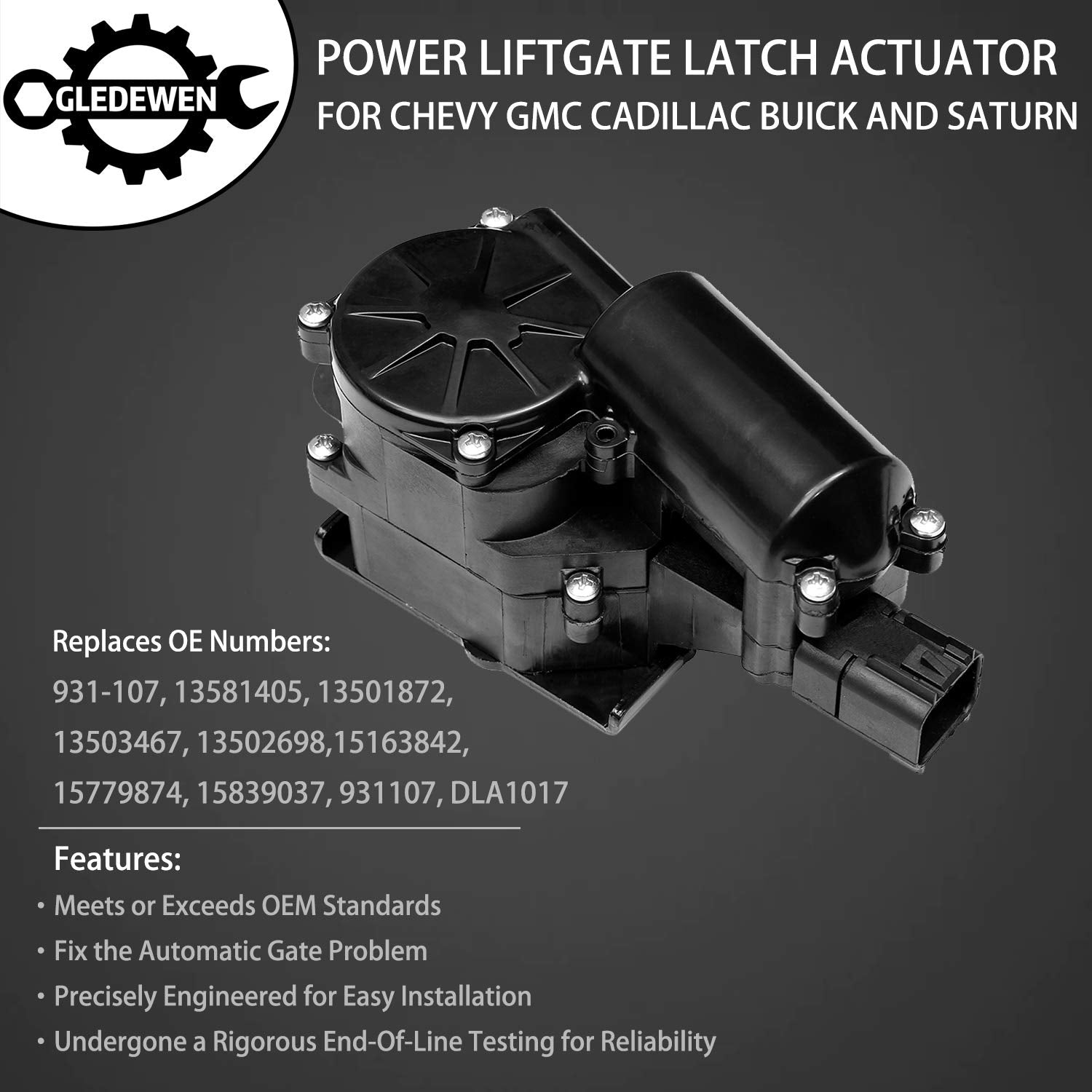 Rear Power Liftgate Latch Actuator Liftgate Lock Actuator | For Gm Chevy Suburban Tahoe Traverse, Gmc Acadia Yukon, Cadillac Escalade & More | Replaces# 931-107, 13581405, 13501872, 13503467