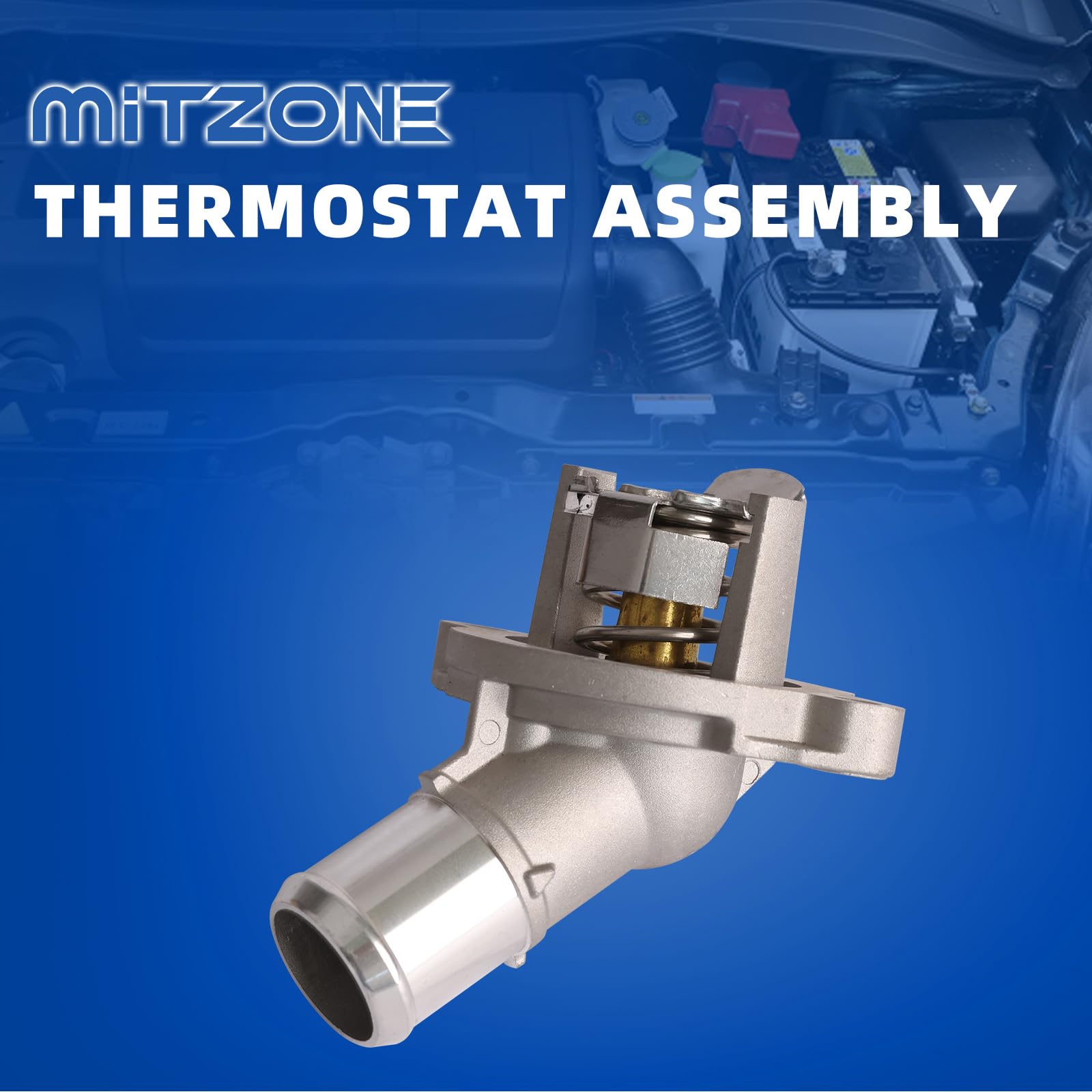Mitzone Aluminum Engine Coolant Thermostat Housing Assembly Compatible With 2016-2019 Chevy Cruze 2018-2023 Equinox 2016-2022 Bu