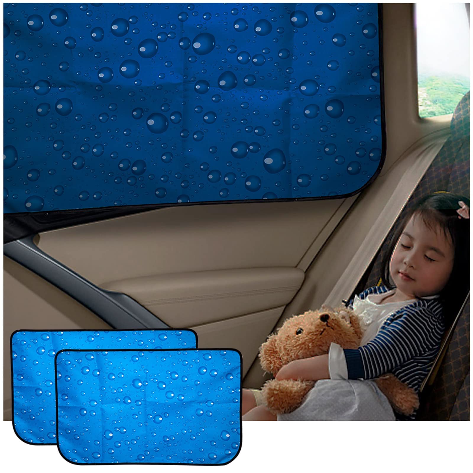 Aokway Car Rear Side Window Sunshade - Car Sun Shade Double Thickness Privacy Curtains Universal Fit For Driver For Baby Uv Prot
