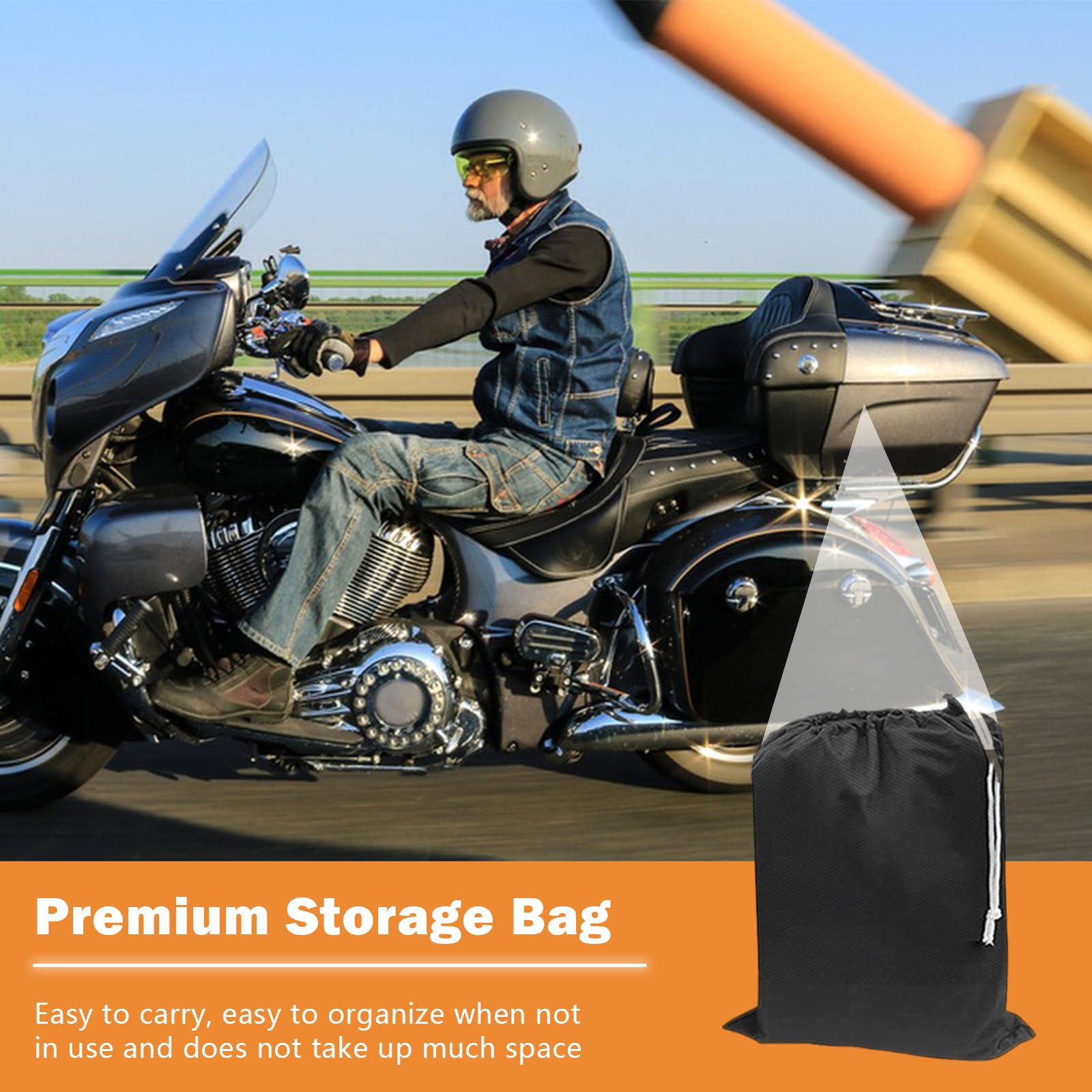 Tokept Motorcycle Cover, with Vents Dirt Bike Cover,for Different Touring Models Harley Davidson Road King,Road Glide,Street Gli