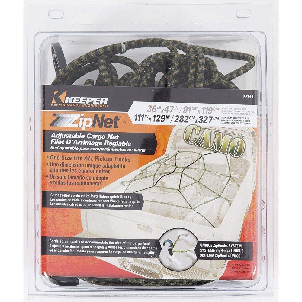 Keeper - 36    X 47    Adjustable Cargo Zipnet - Fully Adjustable And Expands To Maximum Stretched Size Of 111    X 129   