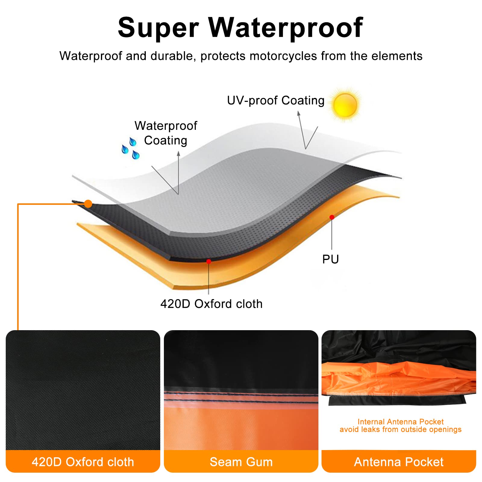 Waterproof Motorcycle Cover Replace for Harley Davidson Touring Road Glide Limited/Ultra Limited with Anti-Theft Lock Hole for O