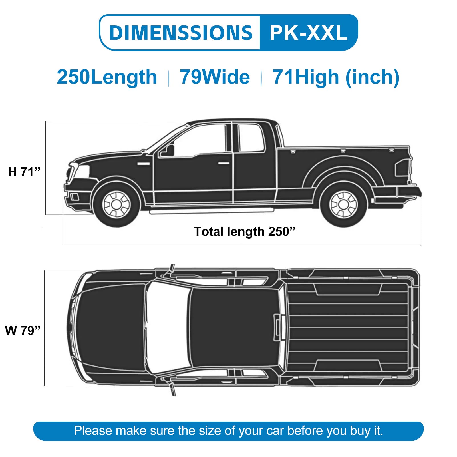 Holthly 10Layer Truck Cover Waterproof All Weather. Pickup Truck Cover Rain Snow Uv Dust Protection. Length: 242-250 Inches, Uni