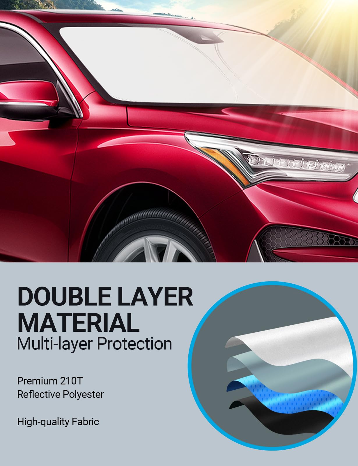 Proadsy 2025 Upgrade Front Windshield Sun Shade Foldable Sunshade Protector Custom Fit 2019-2024 2025 Acura Rdx Suv, Tech, A-Spec, Advance Suv Accessories