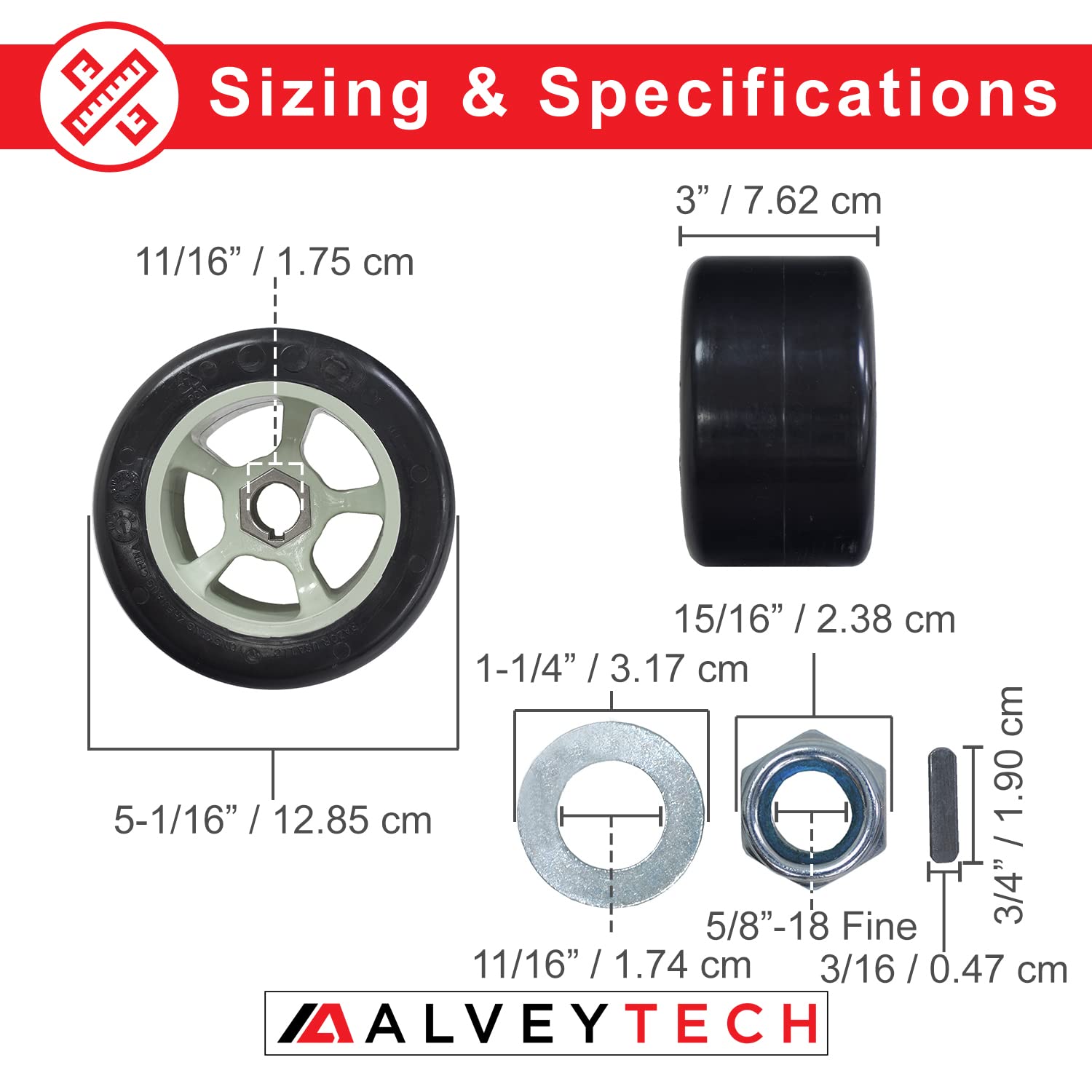 Alveytech Super Slider Pom Rear Wheels For The Razor Ground Force Drifter And Gfd Fury Go-Karts - Replacement Parts For Electric