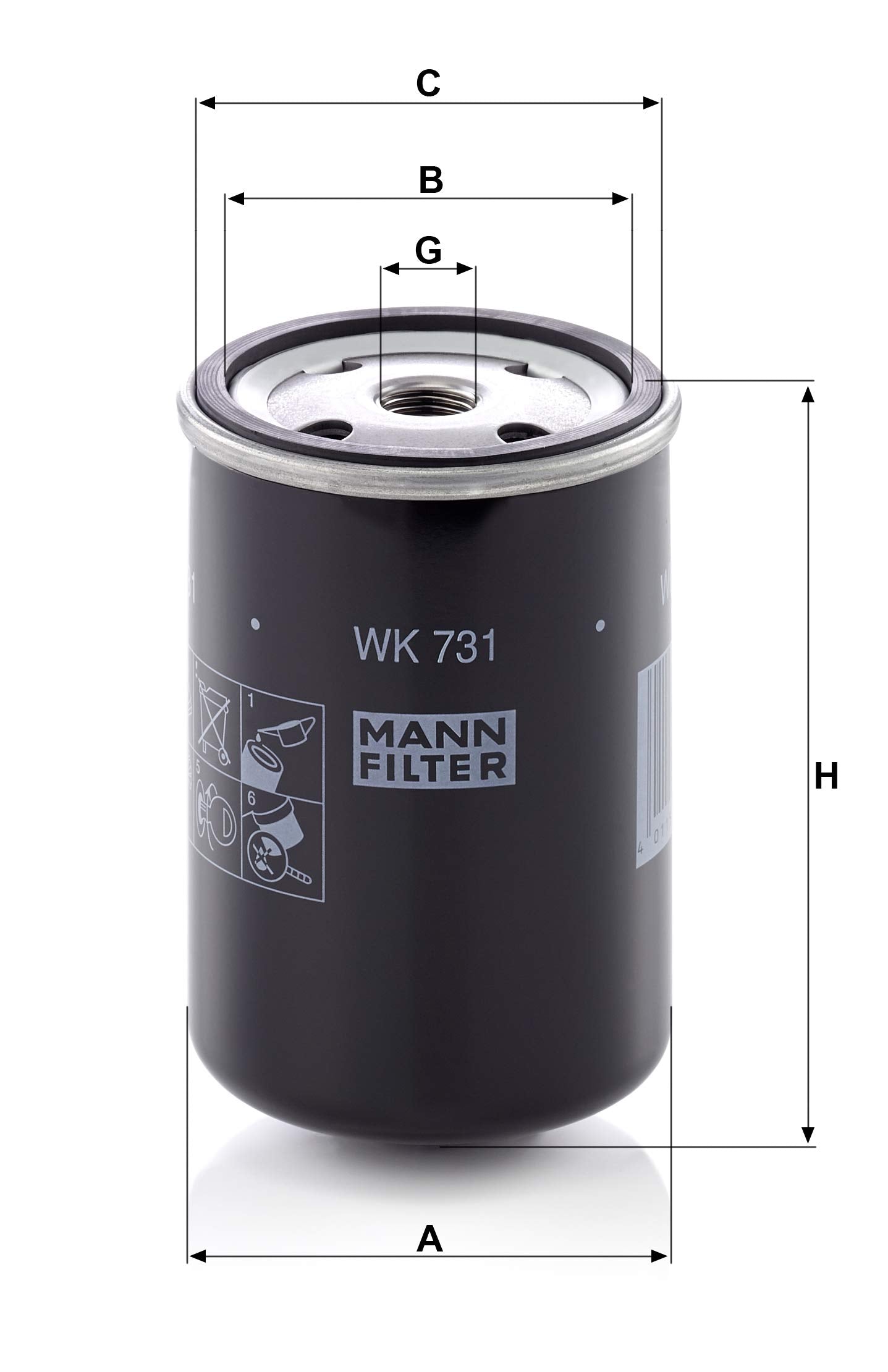 Mann Filter WK731 Spin-On Fuel Filter - High-Performance Fuel Filtration