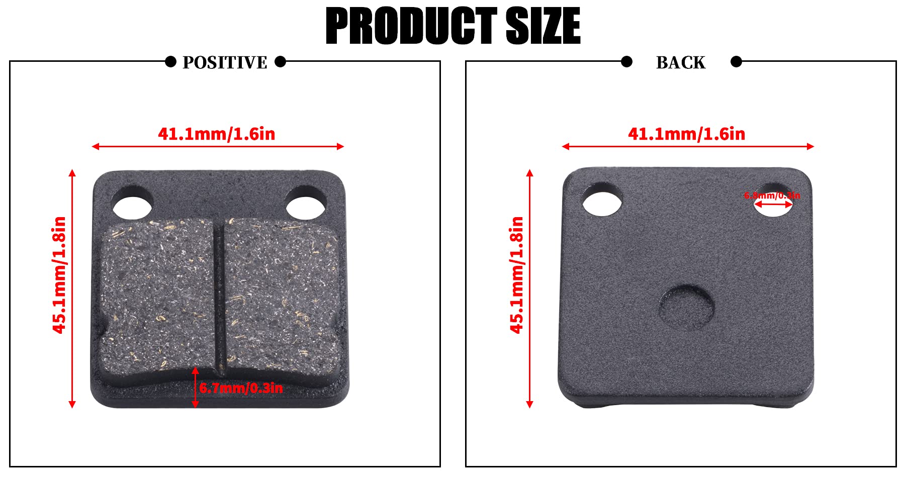 Mwmnun Rear Disc Brake Shoes Pads, Atv Go Kart Disc Brake Pad Shoes Compatible With Atv Quad Dirt Pit Bike Go Kart Dune Buggy 50
