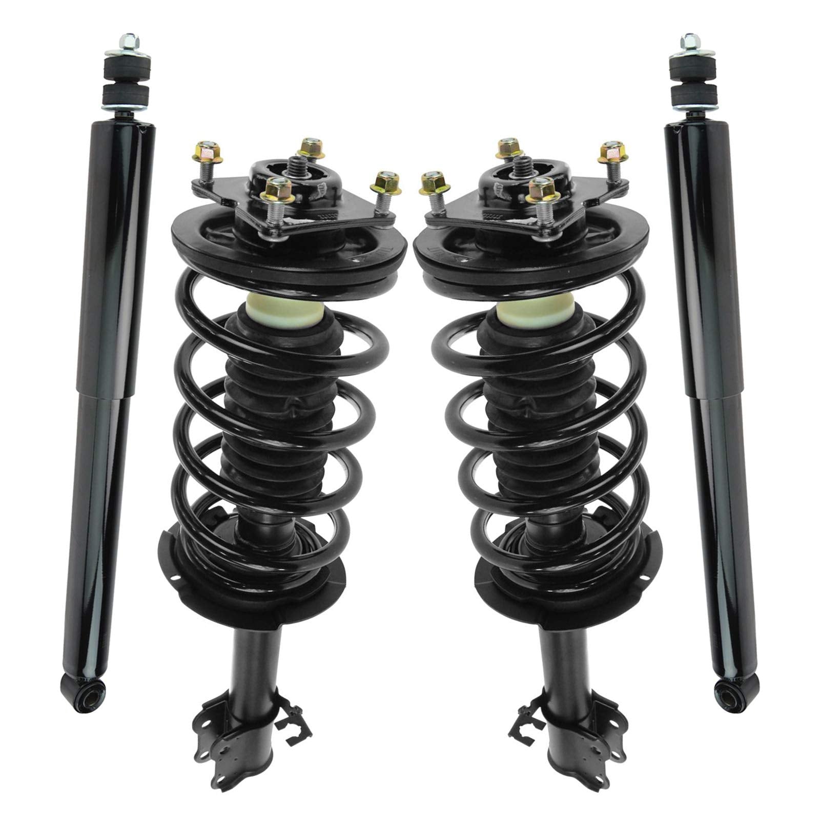 Trq Front And Rear Complete Strut Assembly & Shock Absorber Kit Complete Strut & Coil Spring Assembly Compatible With 2008-2012