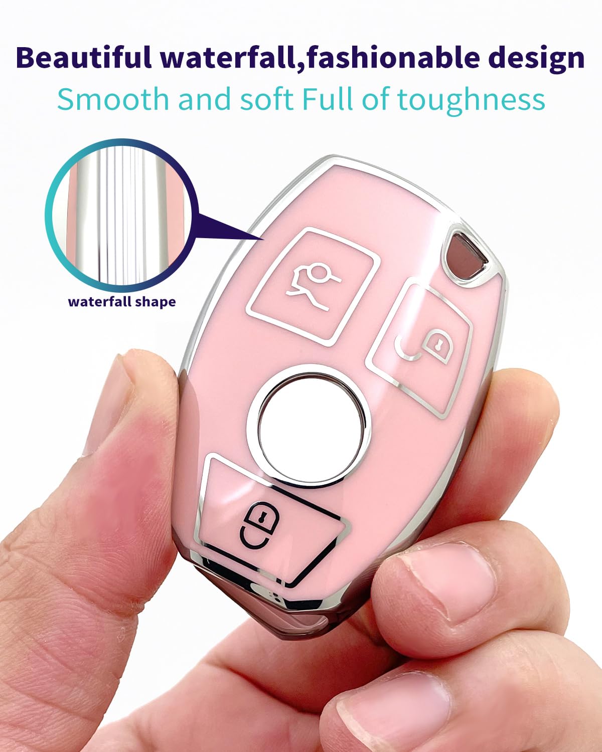 Haoyoumei Suitable For Mercedes Benz Keys.Advanced Soft Tpu Key Cover Is Compatible With Cls Clk Amg Clk Glc Gle Gls Ml Sl Slk A