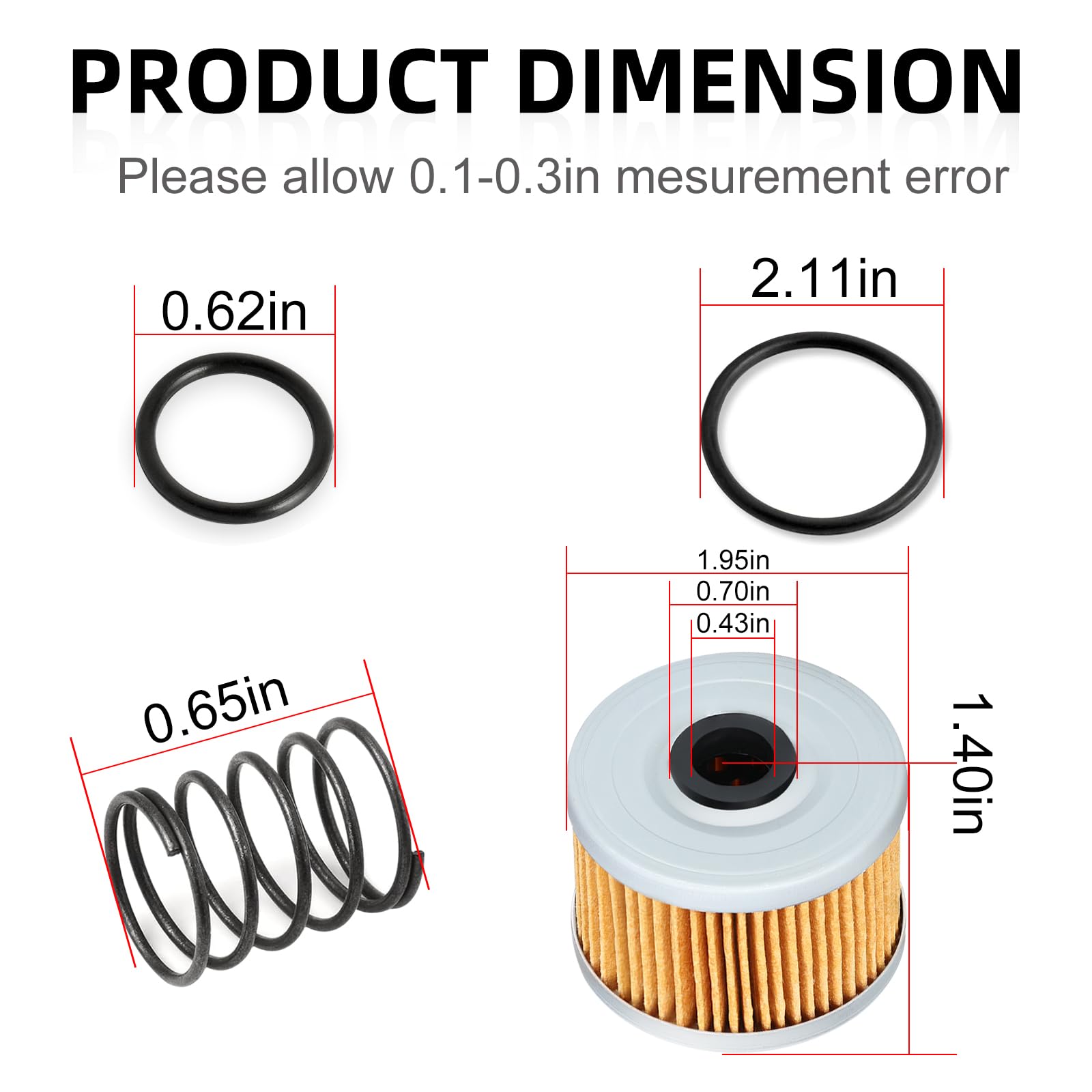 Oil Filter & Spring For Honda Fourtrax 300 Trx300/Fw Trx300Ex Trx400Ex Rancher 350 Foreman 400 450 500 520 Racher 420 Pioneer 50