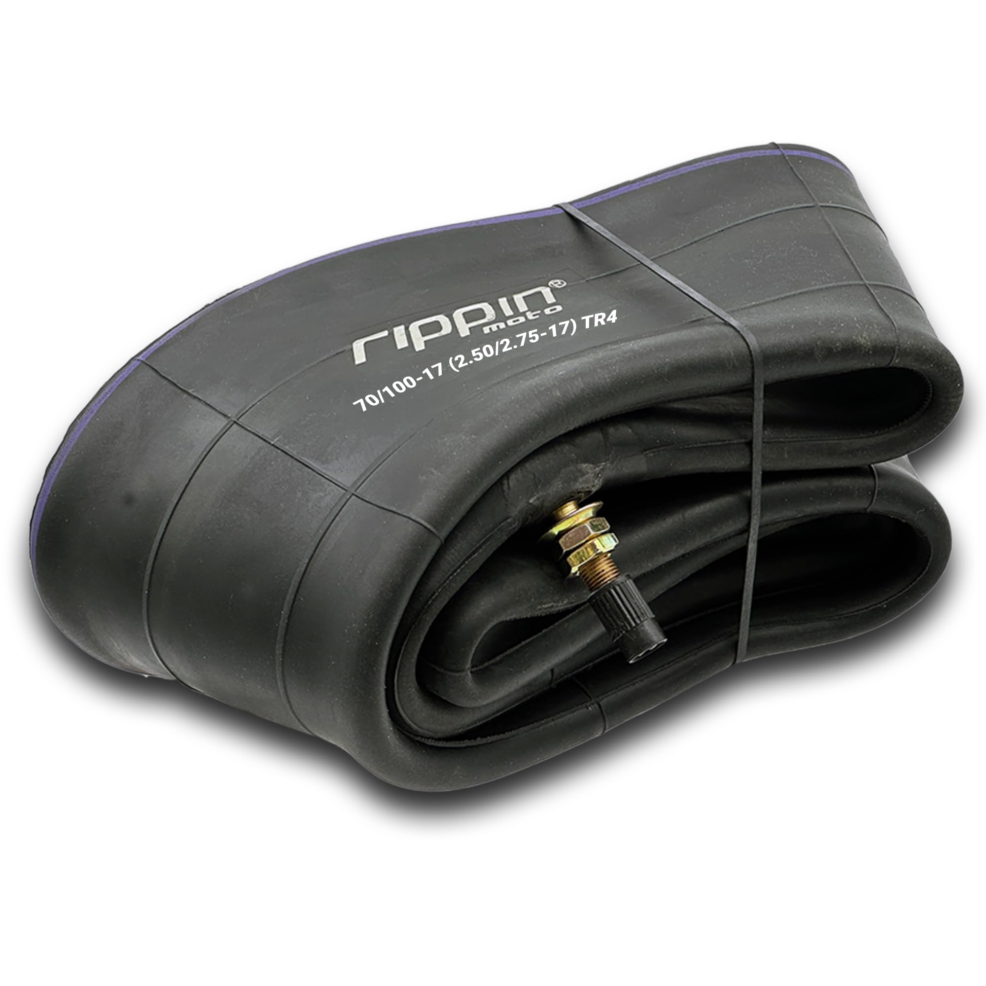 Rippin Moto 2.50/2.75-17 Heavy Duty Dirt Bike Inner Tube (70/100-17) 3.0mm Thick - TR4 Valve - Fits Most 17'' (2.50/2.75 x 17) T