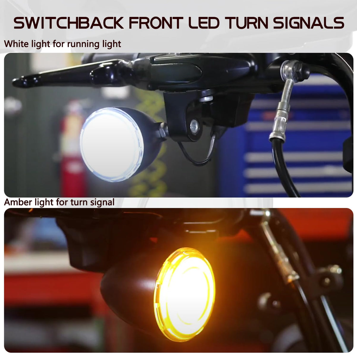 Remocation Led Light MotoParAcc Switchback Front Bullet LED Turn Signals with Relocation Ki ...