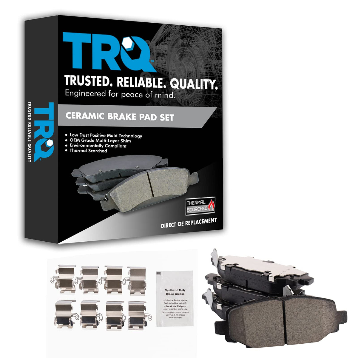 TRQ Rear Brake Pads Ceramic Compatible with 2018-2020 Jeep Wrangler