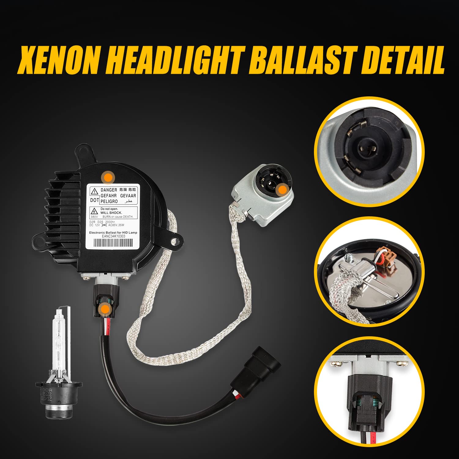 Ransoto 28474-89904 Xenon Headlight Ballast Control Unit With Igniter And D2S Bulb Compatible With Nissan 350Z 370Z Altima Murano Rogue Infiniti G35 G37 Fx35 Fx45 Qx56 Qx70 Replaces 28474-8991A