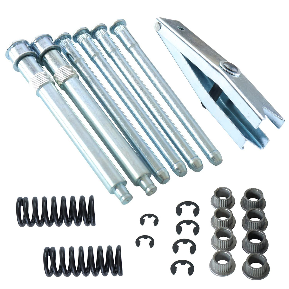 Door Hinge Pin Bushing Repair Kit With Spring + Door Spring Tool Compatible With Chevrolet C1500 C2500 C3500 K1500 K2500 K3500 Gmc Suburban Tahoe Car Front Door Hinge Kit