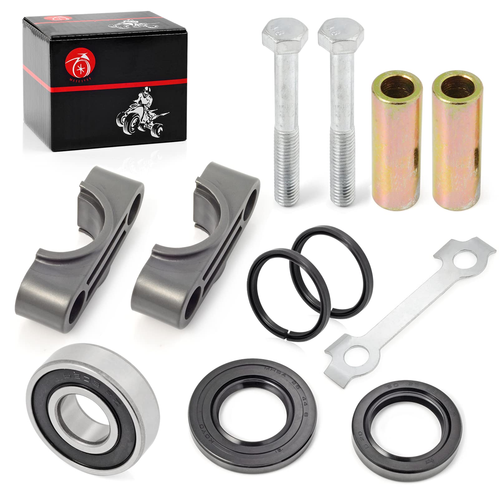 Steering Stem Bushing Seal Collar Bolt Bearing Oil Seal Kit For Yamaha Banshee Blaster Grizzly Raptor Warrior Yfm 80 125 200 250