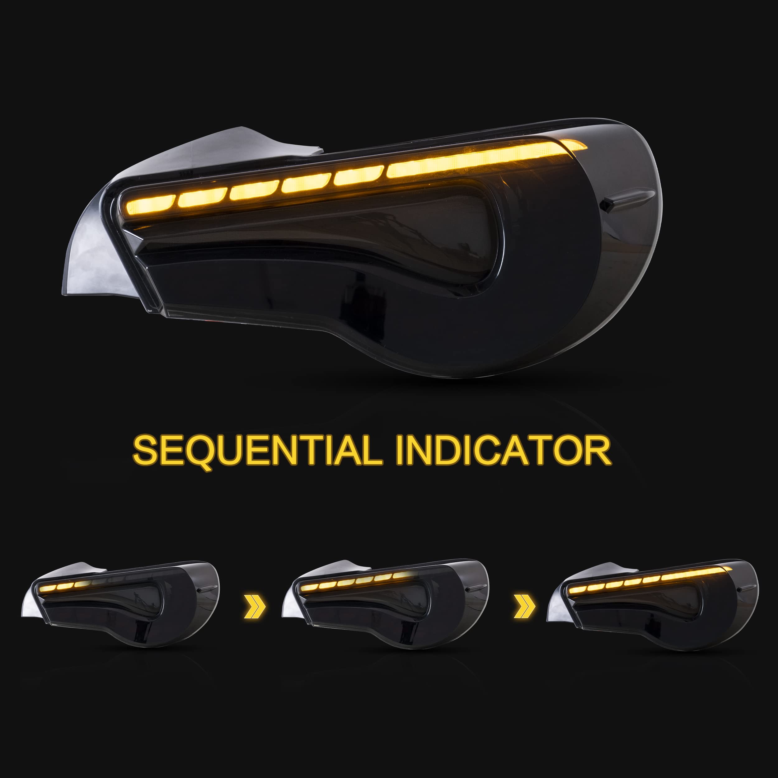 Vland Tail Lights Assembly Fit For Toyota 86 2012-2020, Subaru Brz 2013-2020, Scion Frs 2013-2016, Rear Lamps With Dragon Scales