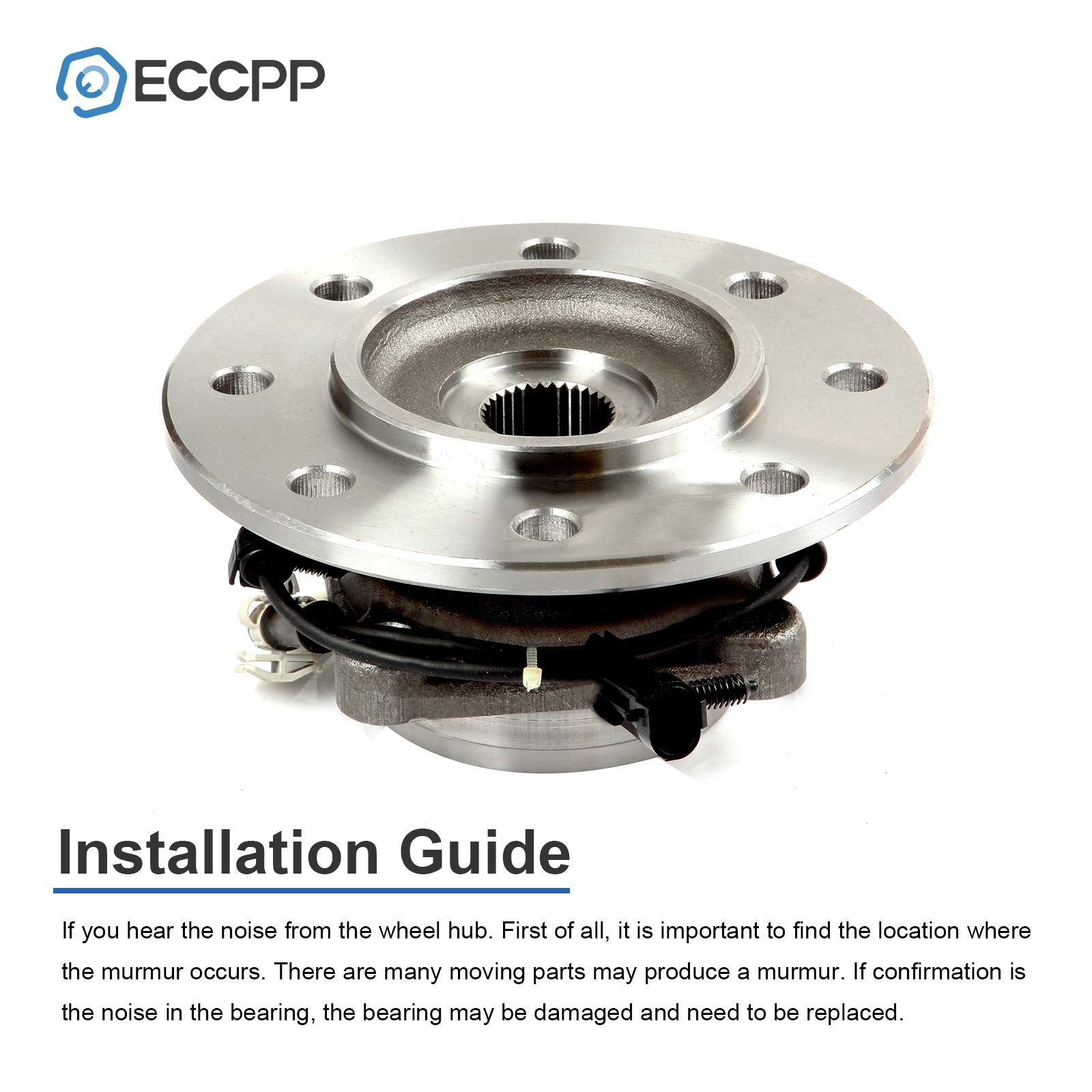 ECCPP Front Wheel Hub Bearing Assembly 8 Lugs w/ABS for 1996-2000 Chevy K3500 GMC K2500 Compatible with 515041