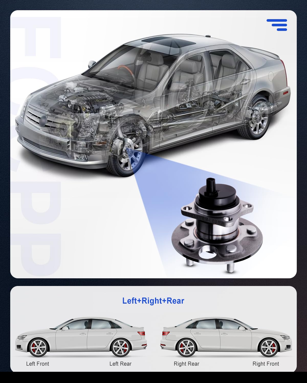 ECCPP Wheel Bearing and Hub Assembly for Scion XB 08-15 Professional Grade Wheel Hub Bearing 5 Lugs W/ABS (512418x1)