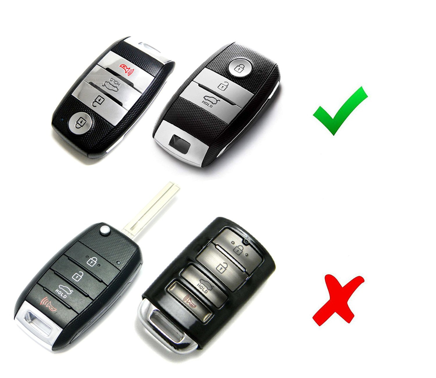 iJDMTOY Chrome Finish Red TPU Key Fob Protective Case Cover Compatible With Kia Optima K5 Sorento Carens Forte Sportage Soul, et