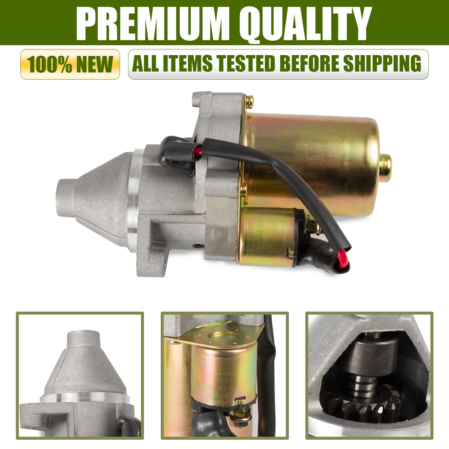 Starter Motor With Solenoid Compatible With Toro Tx-413, Honda Gx340 Gx390 Gx420 11Hp 13Hp 16Hp Afron, Allmand, Ditch Witch, Replaces 1280002750, 31210-Ze3-013, Db5B6, Db5B8