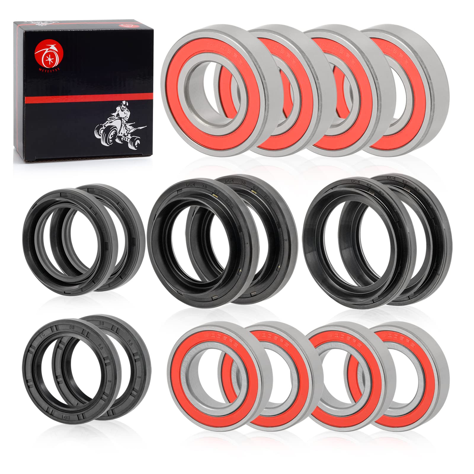 Front Rear Wheel Bearing Seals Kits 2005-2013 For Yamaha Rhino 450 660 700 Yxr450 Yxr660 Yxr700