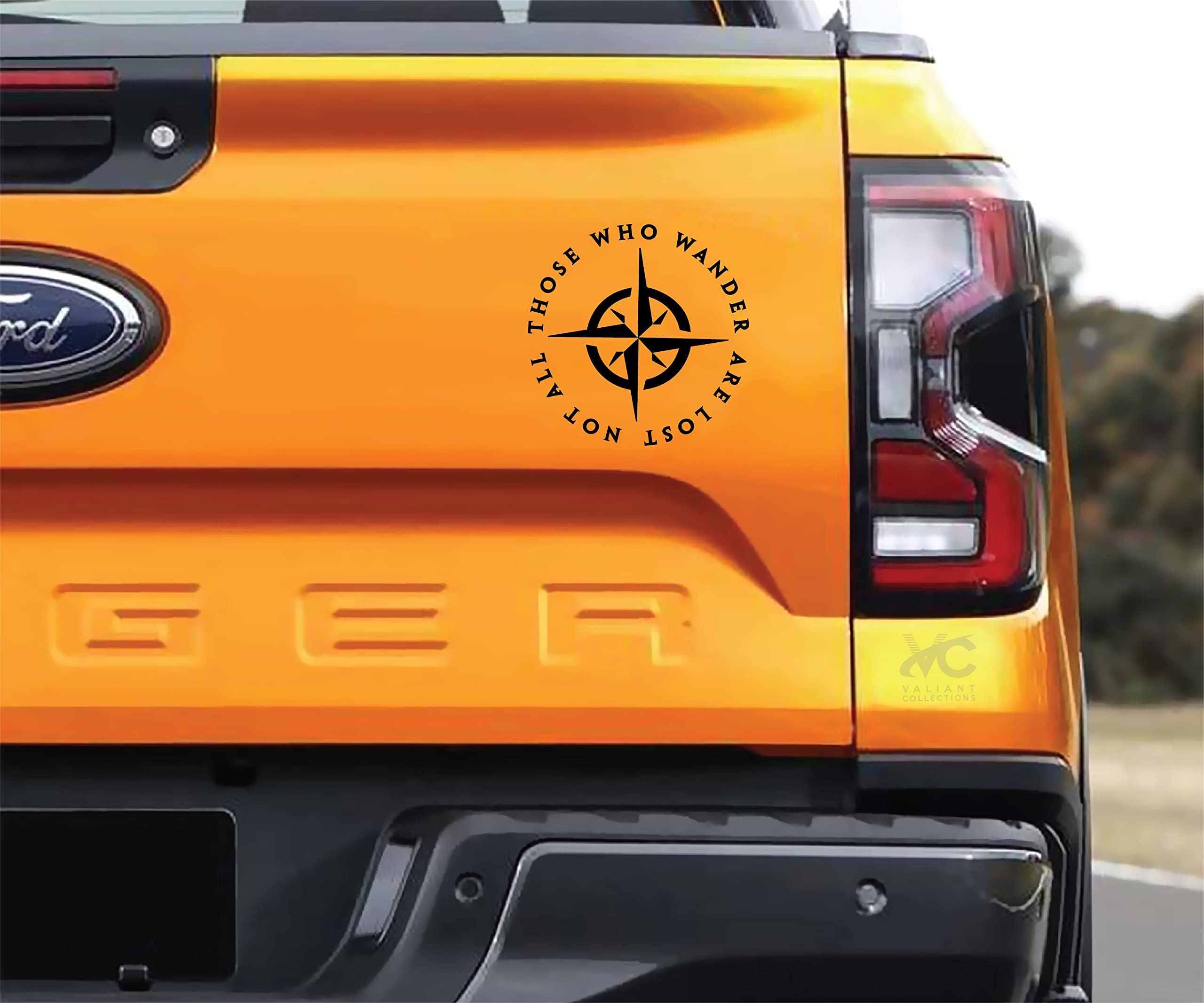 Valiant Collections - Not All Who Wander Are Lost Sticker - Vinyl Sticker For Car, Truck, And Van - Indoor And Outdoor Use For W