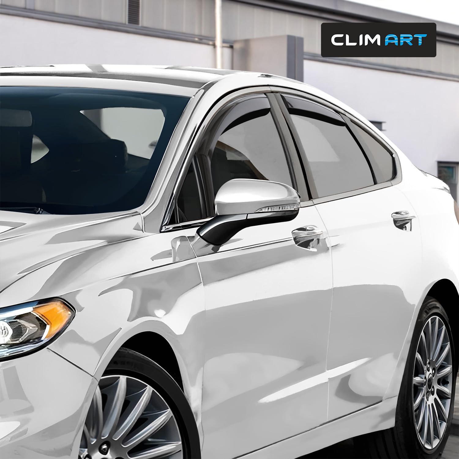 Clim Art In-Channel Incredibly Durable Rain Guards For Ford Fusion 2013-2020, Original Window Deflectors, Vent Window Visors, Ve