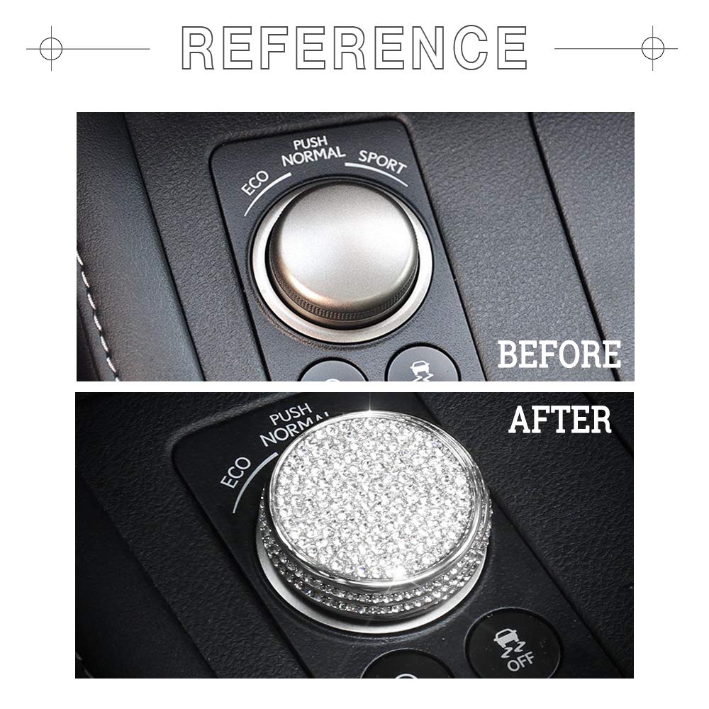 1797 Compatible Driving Mode Select Switch Knob For Lexus Accessories Bling Parts Es Gs Cap Covers Decals Stickers 2018 2019 Interior Inside Decoration Women Men Crystal Cute Silver