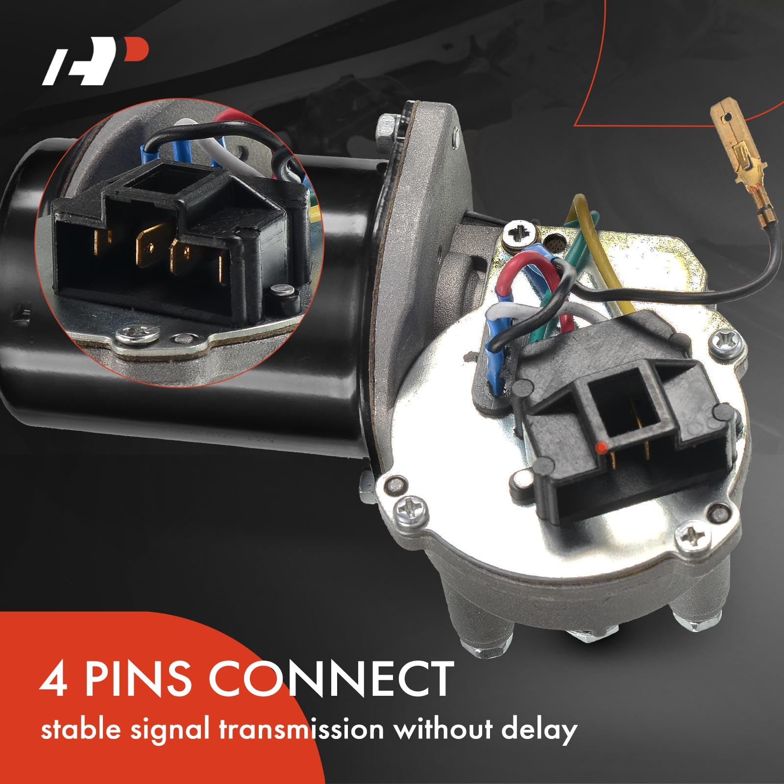 A-Premium Front Windshield Wiper Motor Compatible with Dodge Ram 1500 1998-2002, Ram 2500, Ram 3500 2000-2002, 4-Pin, Replace# 5