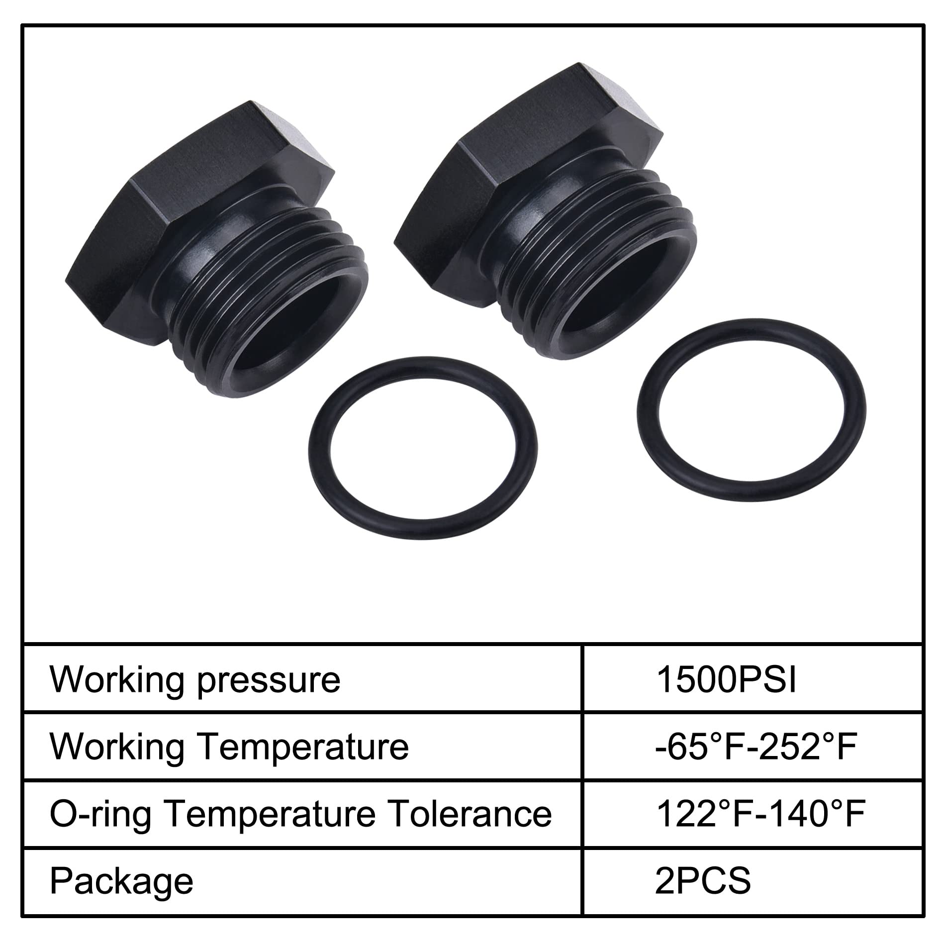 Evil Energy 10An Block Off Cap Orb Plug Fitting Adapter Male Aluminum 2Pcs