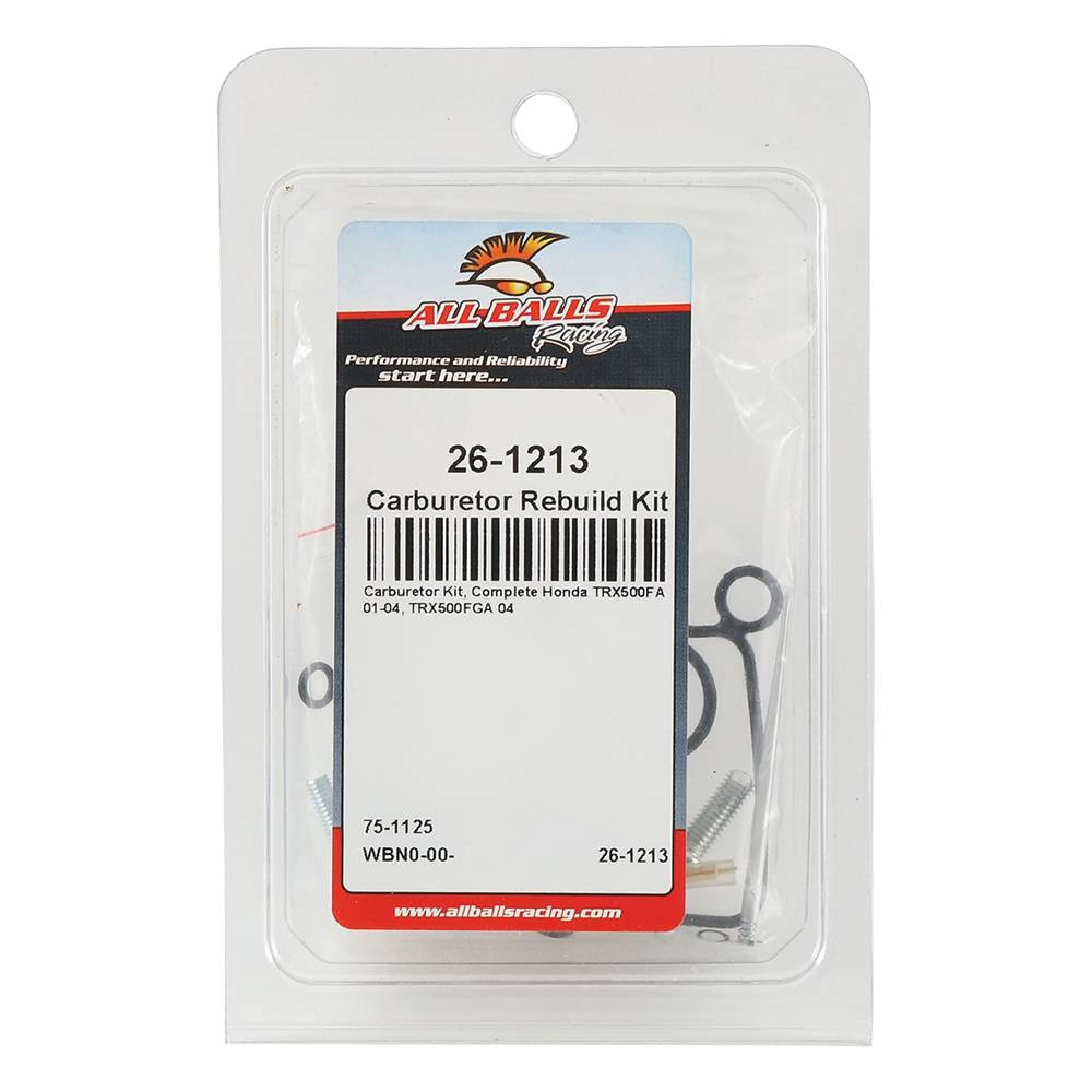 All Balls Racing Carburetor Rebuild Kit 26-1213 Compatible With/Replacement For Honda Trx500Fa 2001-2004, Trx500Fga 2004