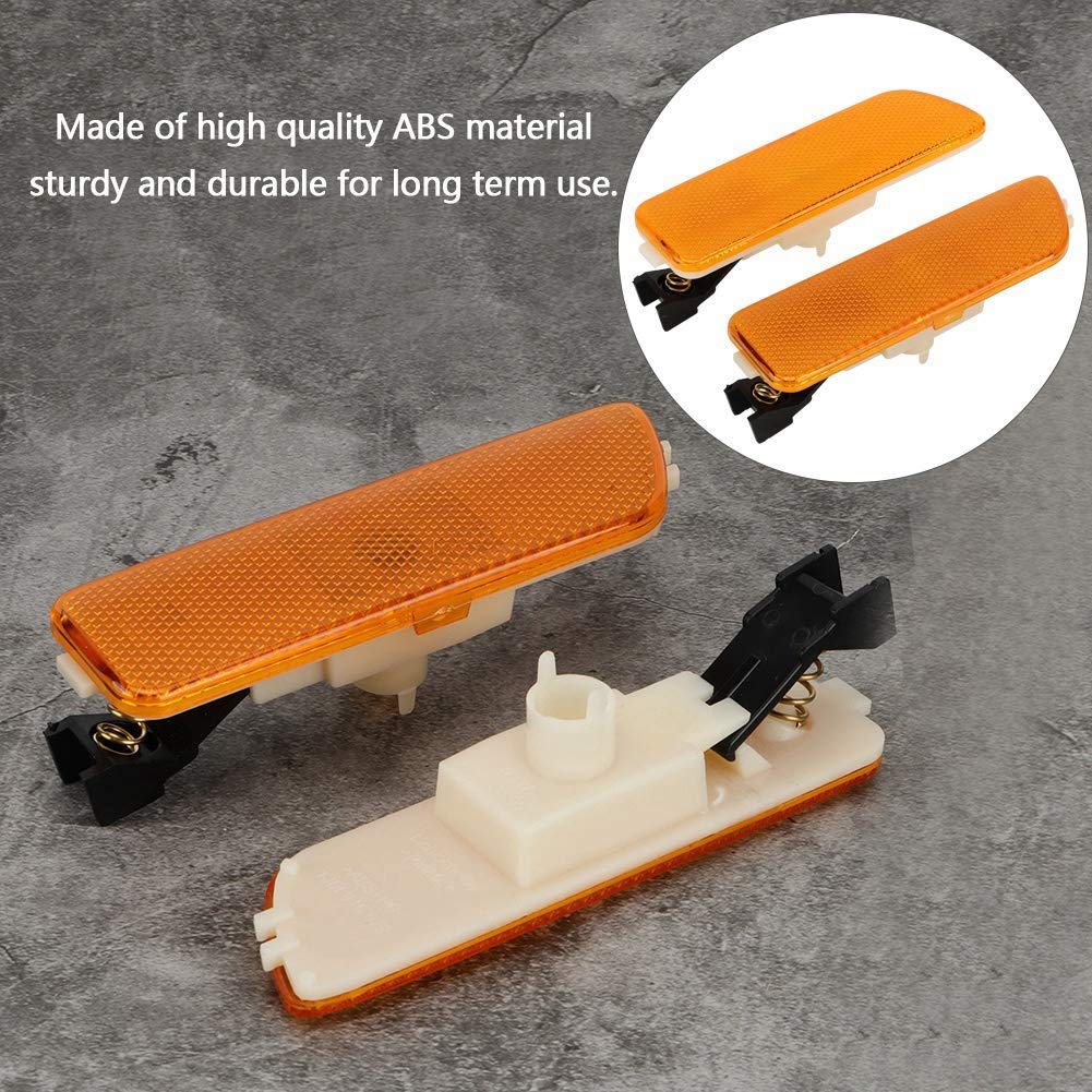 Suuonee Bumper Marker Side Light, 1 Pair Car Smoked Bumper Marker Side Light for GOLF for JETTA MK4 617215181853(Yellow)