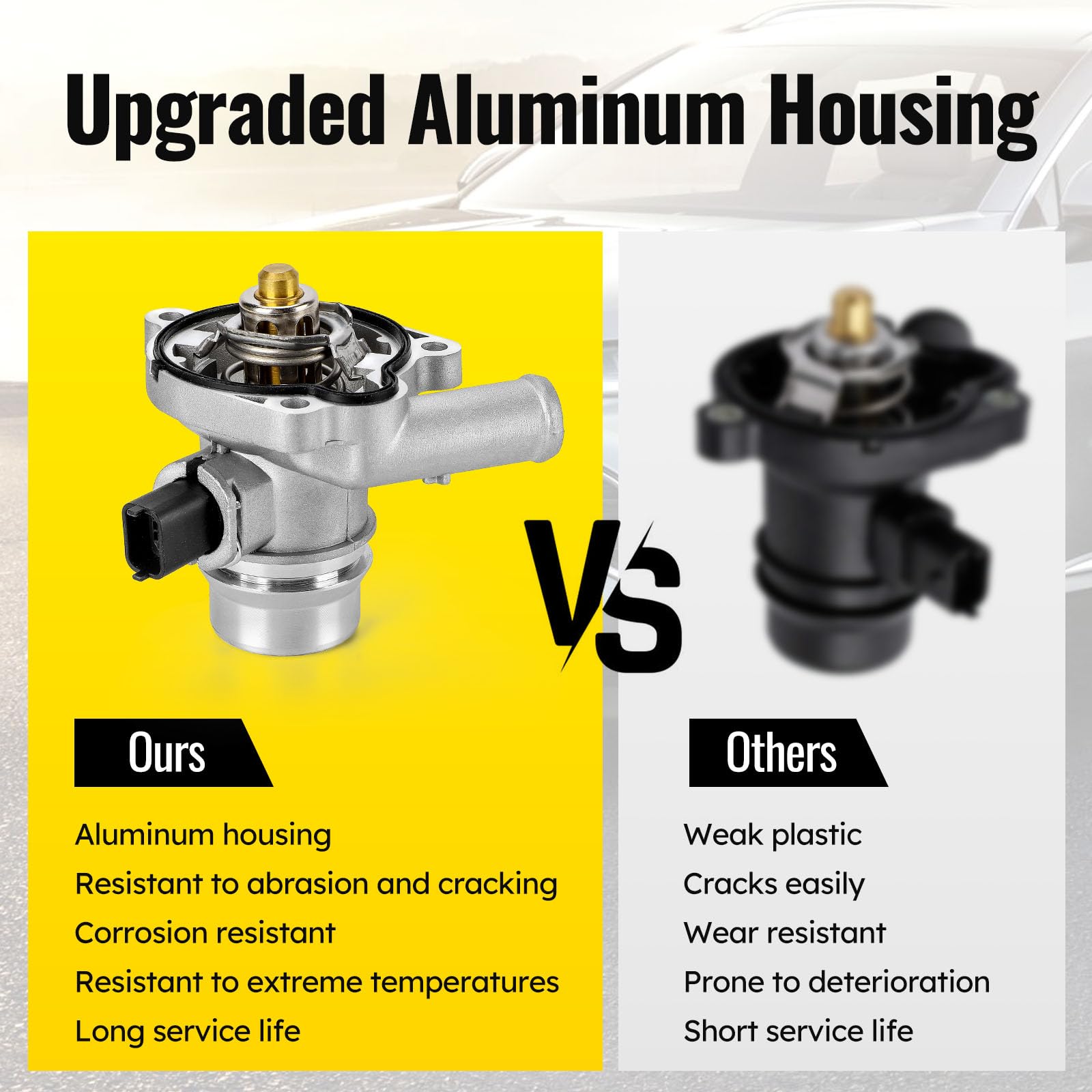 Upgrade Aluminium Thermostat Housing Assembly W/Sensors for Buick Encore 2013-2021,Chevy Cruze 2011-2016 Sonic 2012-2020 Chevy T