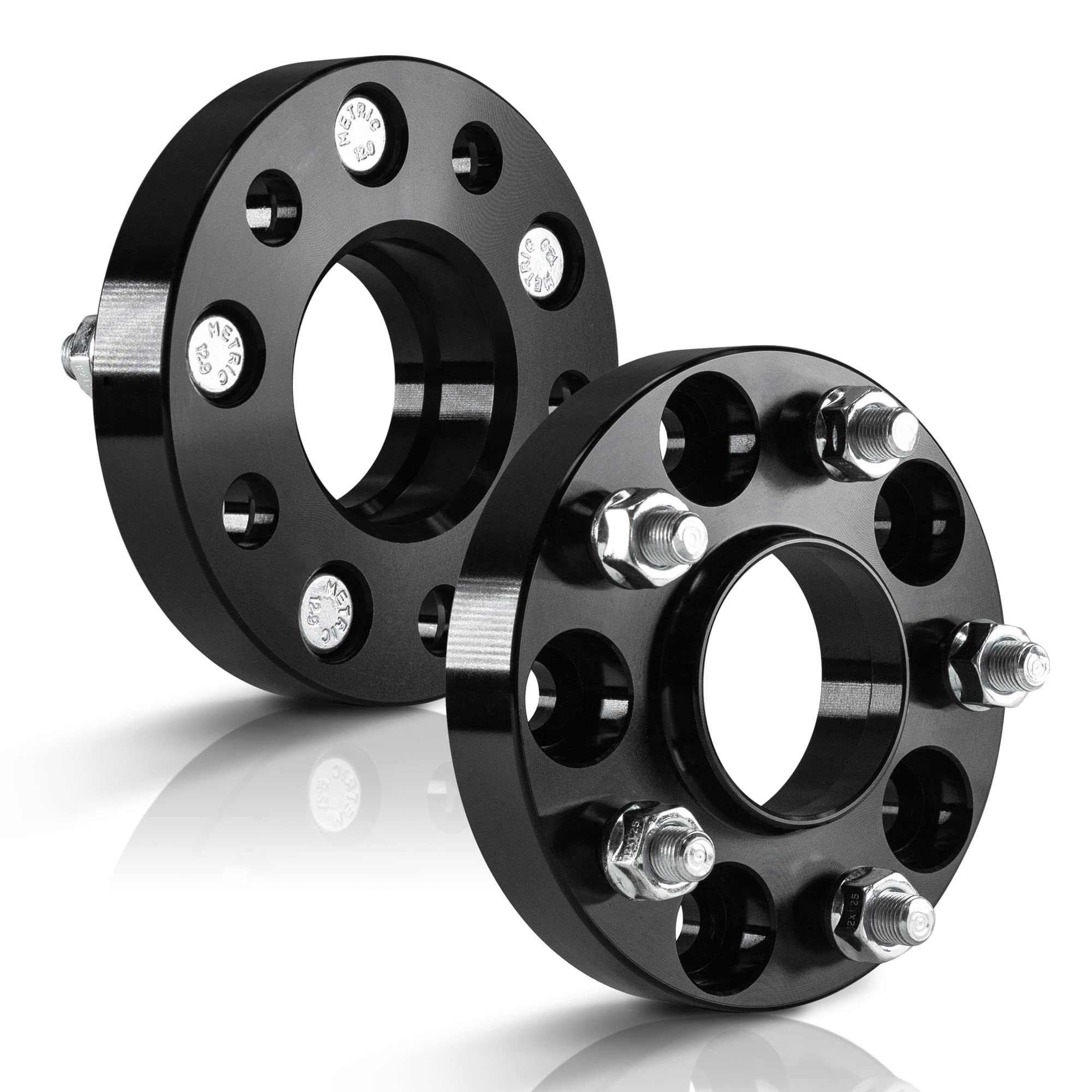 2Pcs 1'' (25Mm) Black Hubcentric Wheel Spacers 5X114.3 (67.1Mm Cb) Compatible With Genesis Tiburon Veloster Optima Soul Mazda 3