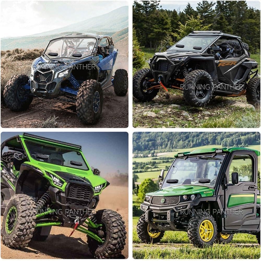 Running Panther Utv Windshield Vent Self Install Kit, 2Pcs Windscreen Ventilation Defrost Defog Accessories For Hard Coated Polycarbonate Windshields, Compatible With Can Am Maverick X3