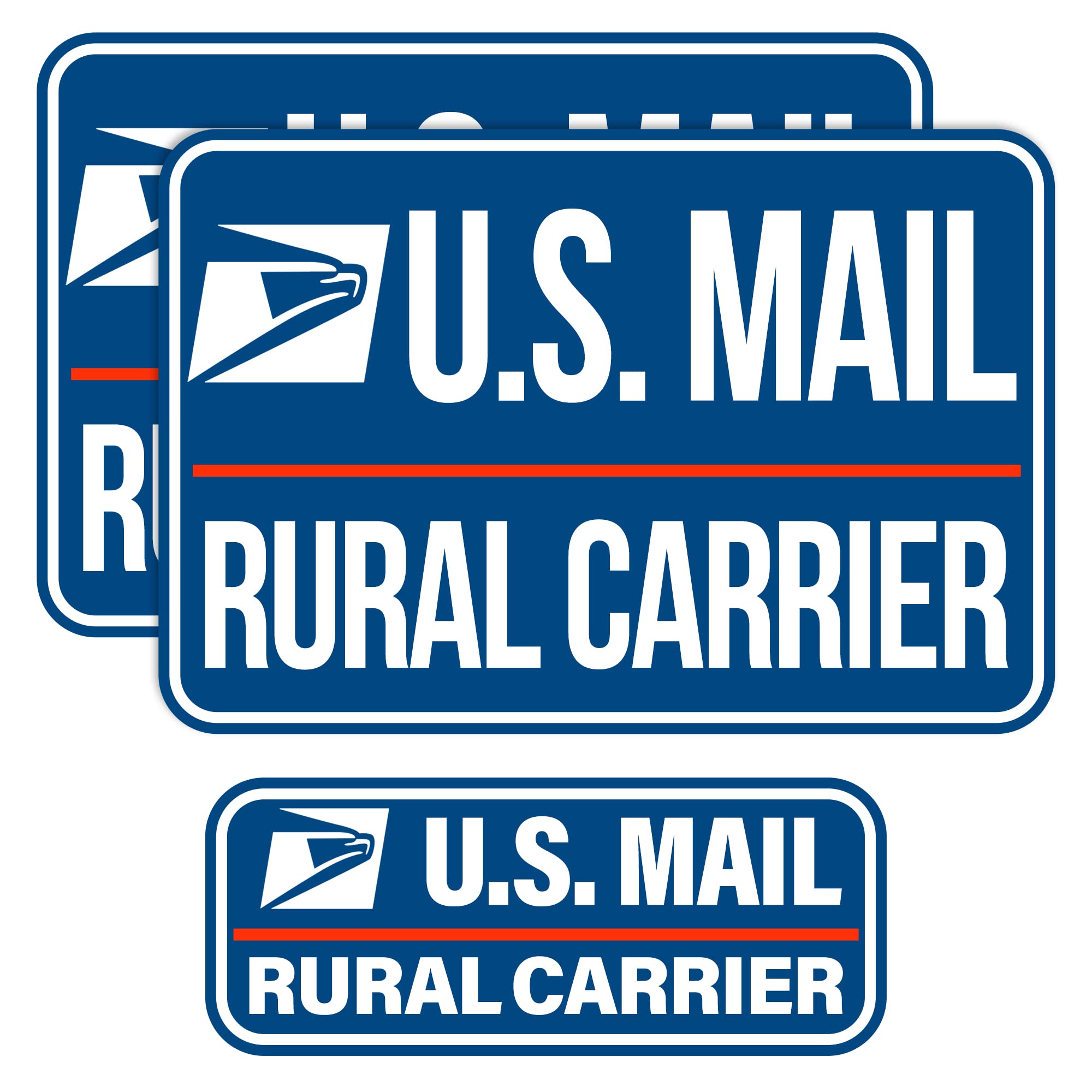 Lumiere Tech 3 Pack Heavy Duty U.S. Mail Delivery Driver Magnetic Signs Rural Delivery Carrier Magnets 2(12''  8'') 1(11''  3'')