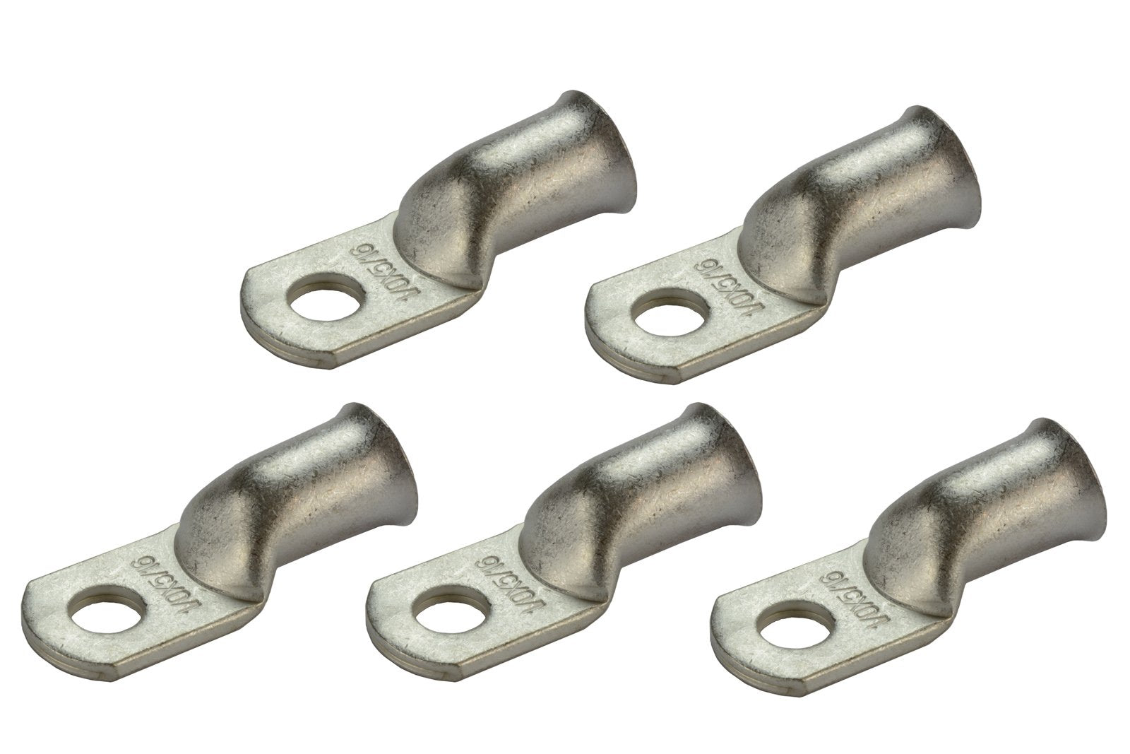 Temco 5 Pack Tinned Copper Welding Battery Cable Ends, Lugs Terminal 1/0 Awg 5/16'' Hole - Marine Grade (6 Awg To 1/0 Awg Option