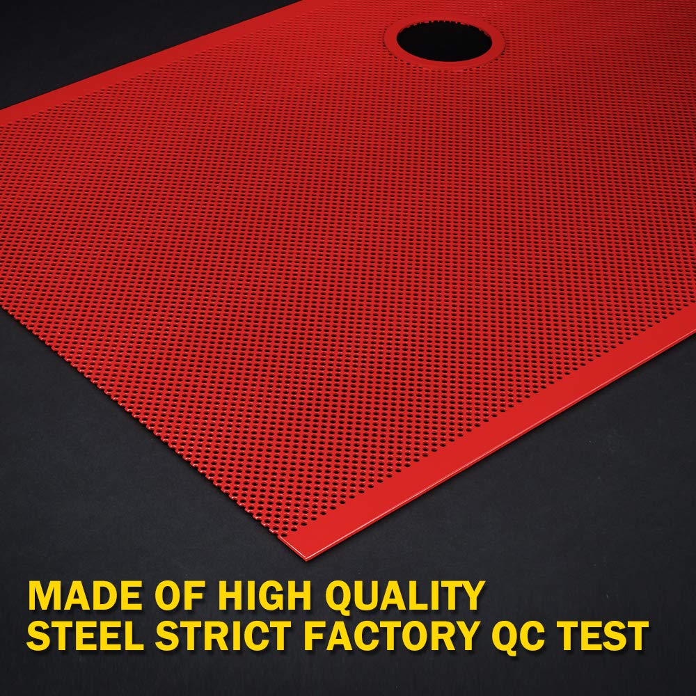 Xprite Red Aluminum Alloy Mesh Grill Insert With Hood Lock Hole Compatible With 2007-2018 Jeep Wrangler Jk Jku Stock Grille