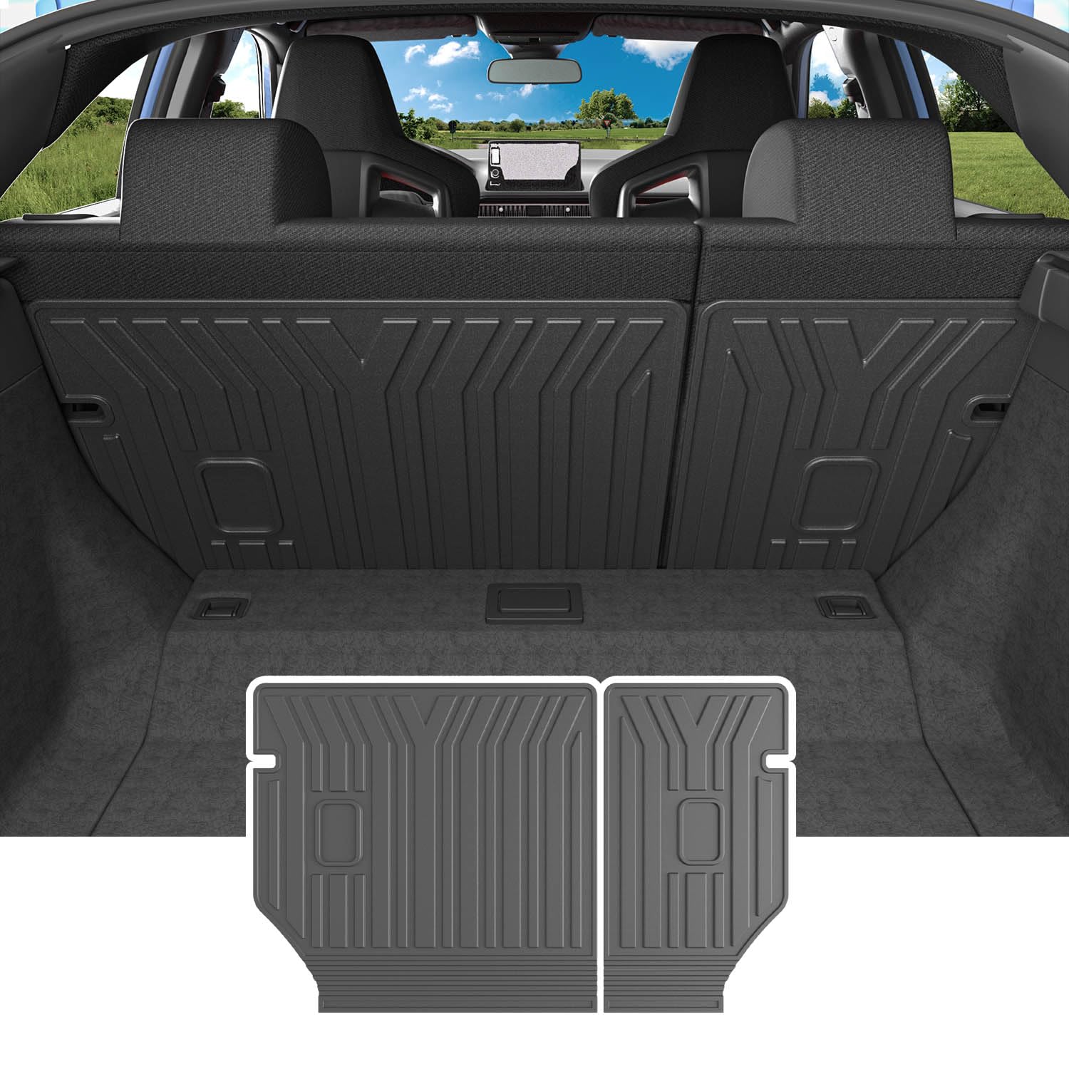 Powoq Rear Backrest Mat Compatible With 2022-2025 Honda Civic Hatchback Back Seat Protector Cargo Liner Mat Replacement For 2022