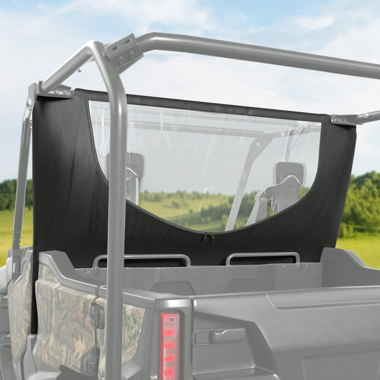 KEMIMOTO UTV Rear Window Compatible with Pioneer 1000-5 2016-2025, Mid Panel with Zipper Window, Water-Resistant, Dust-Free, Cle