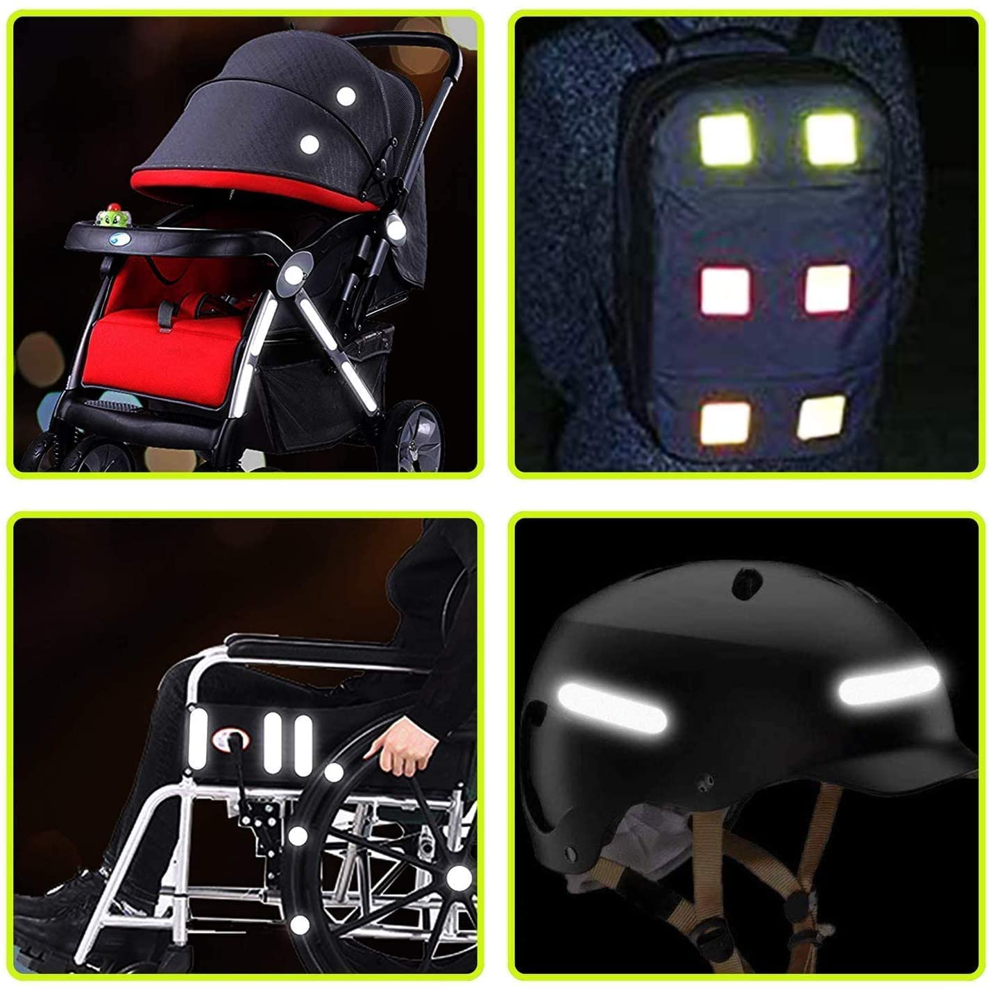 36Pcs Reflective Decals Reflective Stickers Safety Warning Sticker Tapes Waterproofs High Intensity Night Visibility Adhesive Fo