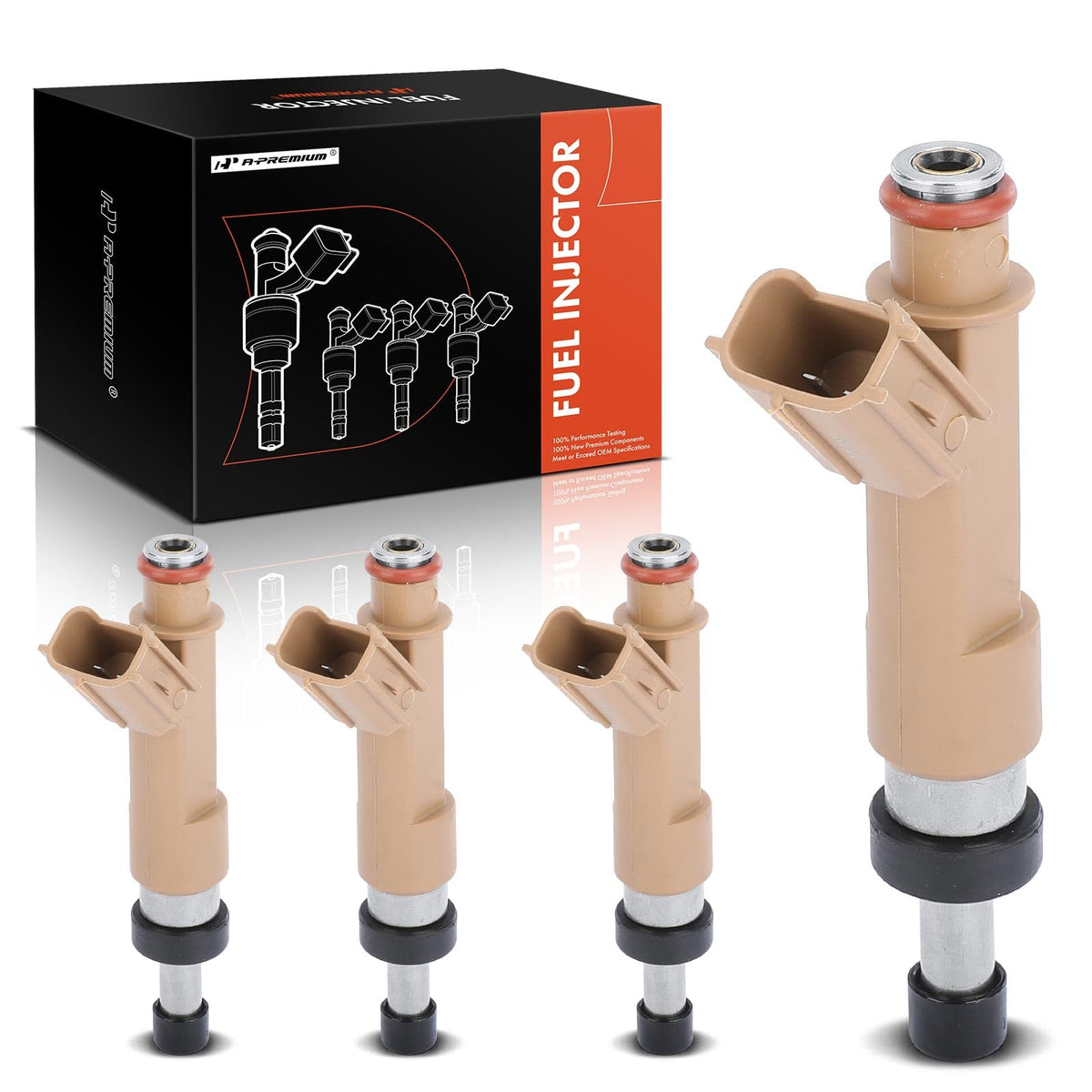 A-Premium Fuel Injectors Compatible with Toyota Corolla 2009-2017, Matrix 2009-2013 & Scion xD 2008-2009, L4 1.8L, Set of 4, Rep