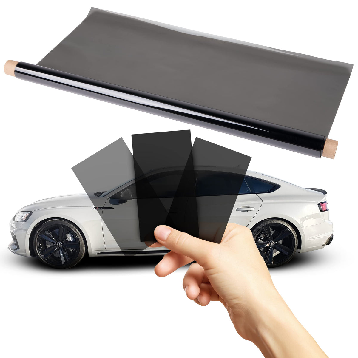 TRUE LINE Automotive Window Tint Film Roll - 99% UV Rejection, 50% Tint for Cars, Heat Shield and Privacy Film, See Out Not in -